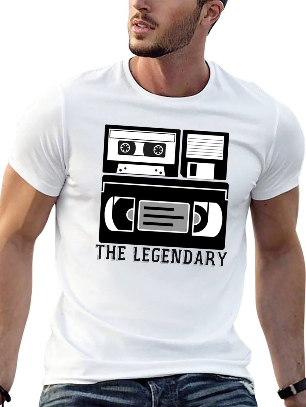 Retro Media T-Shirt - Cassette Floppy Disk VHS