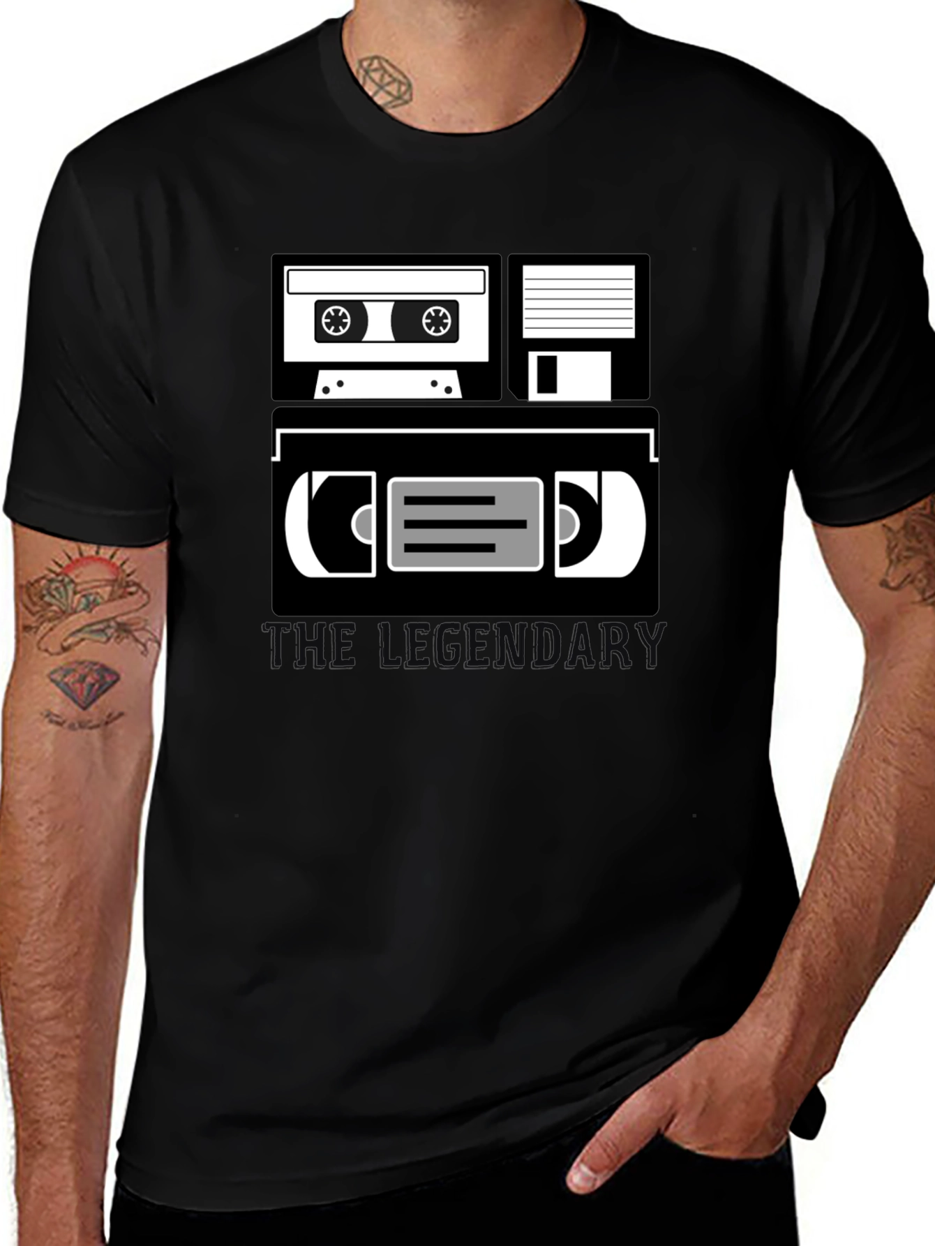 Retro Media T-Shirt - Cassette Floppy Disk VHS