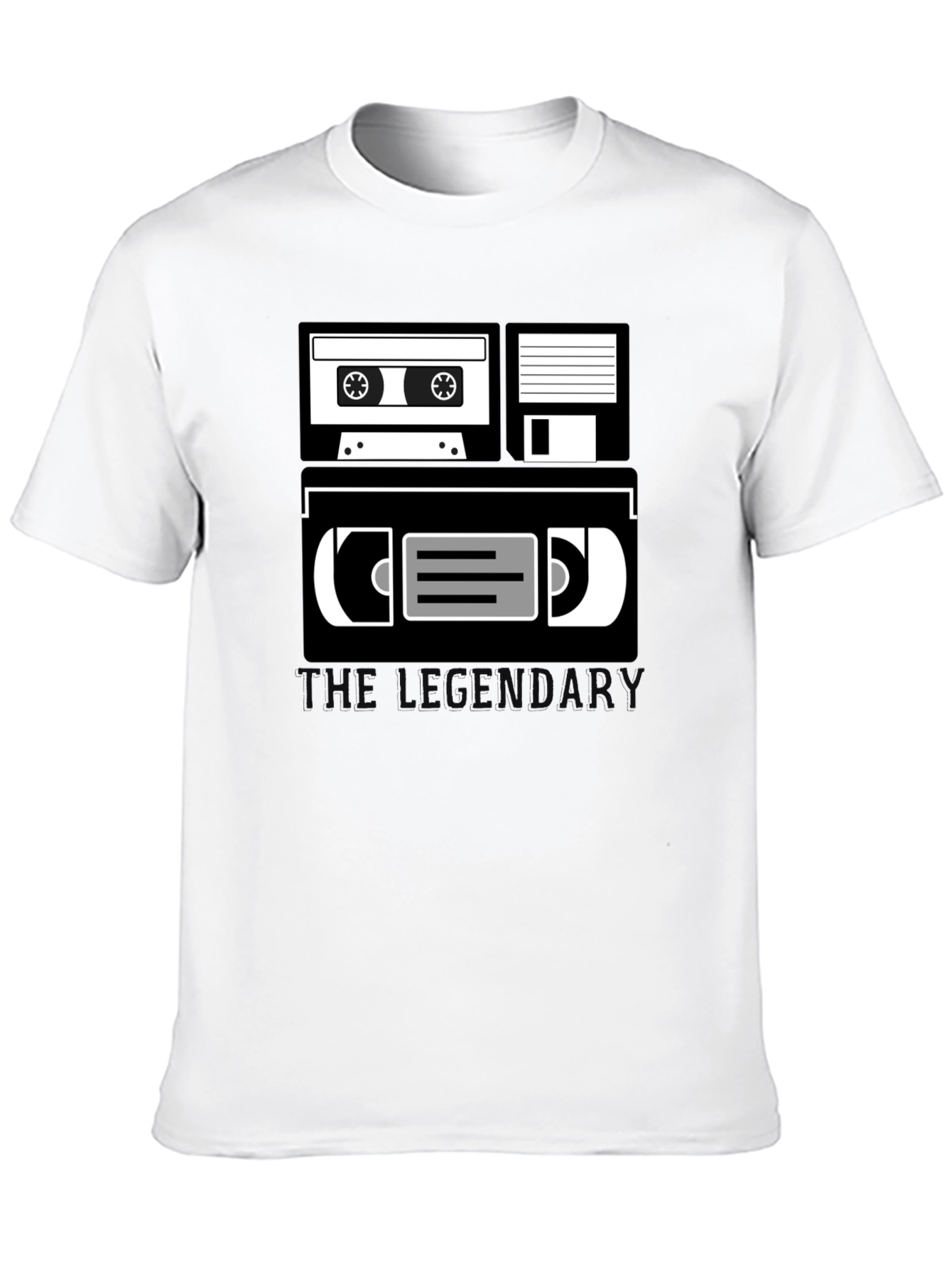 Retro Media T-Shirt - Cassette Floppy Disk VHS