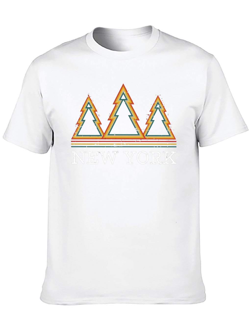 Retro New York Pine Tree Graphic T-Shirt