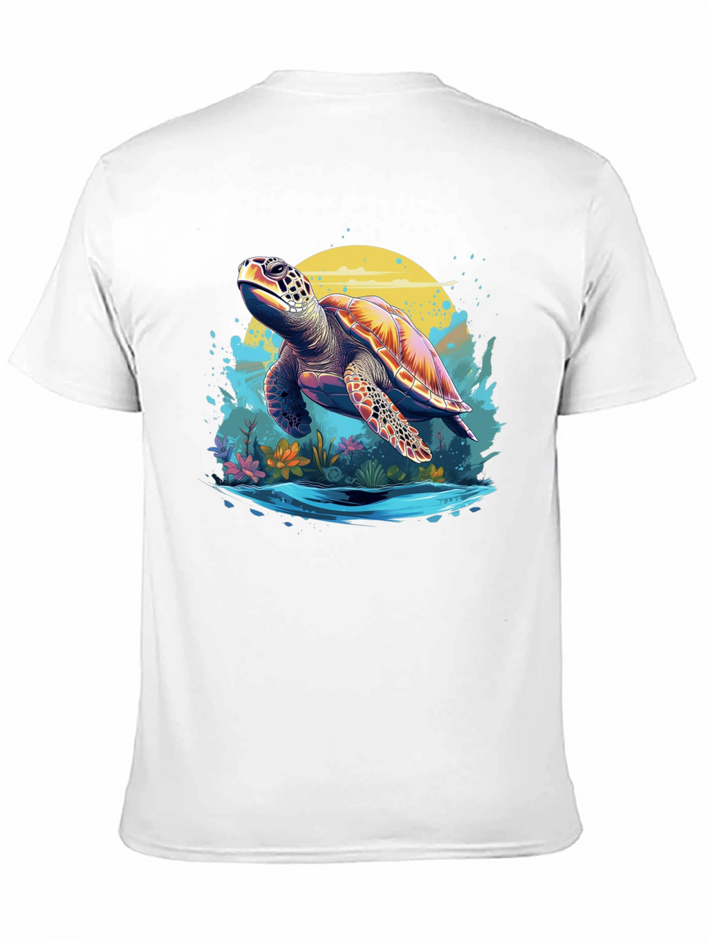 Turtle Graphic Print Black T-Shirt