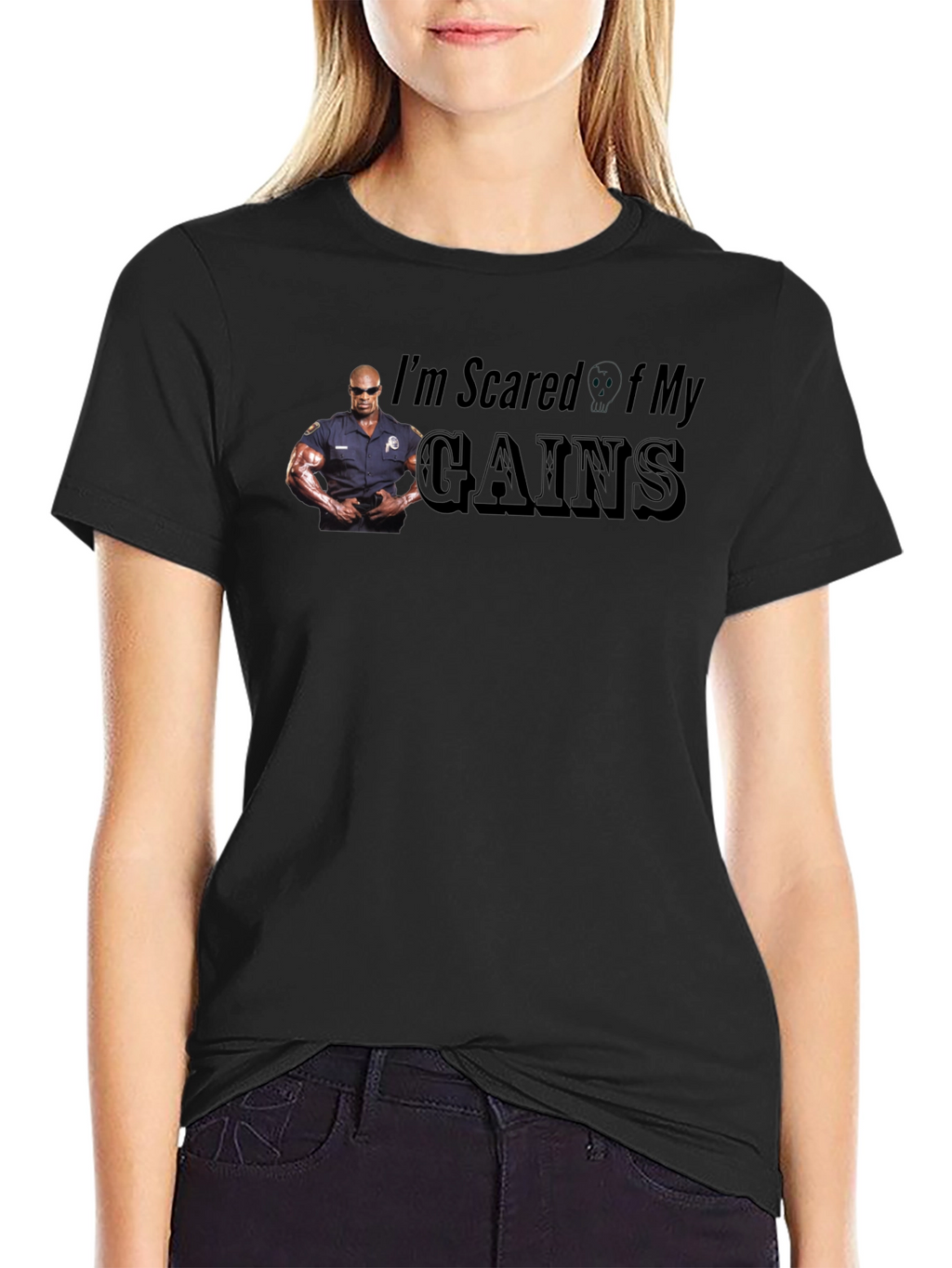 Im Scared Of My Gains Funny Graphic T-Shirt