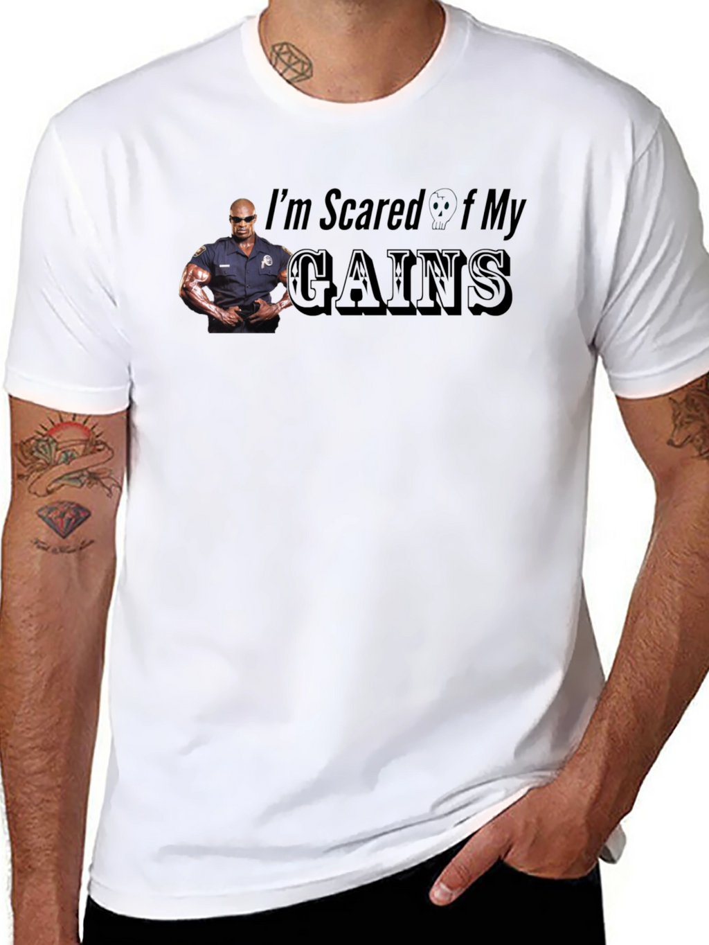 Im Scared Of My Gains Funny Graphic T-Shirt