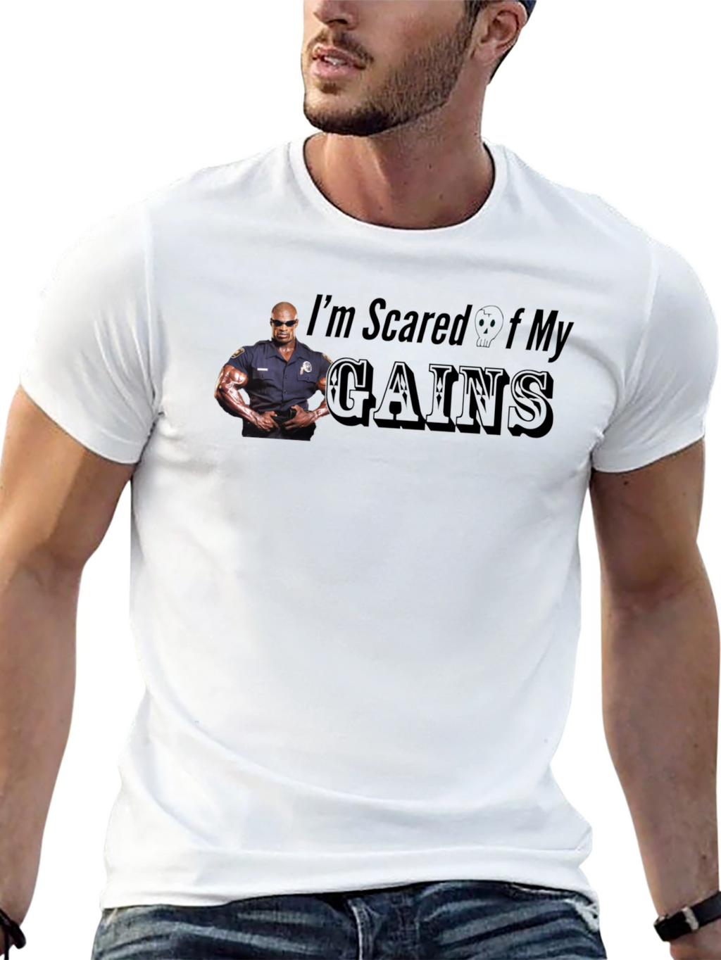 Im Scared Of My Gains Funny Graphic T-Shirt