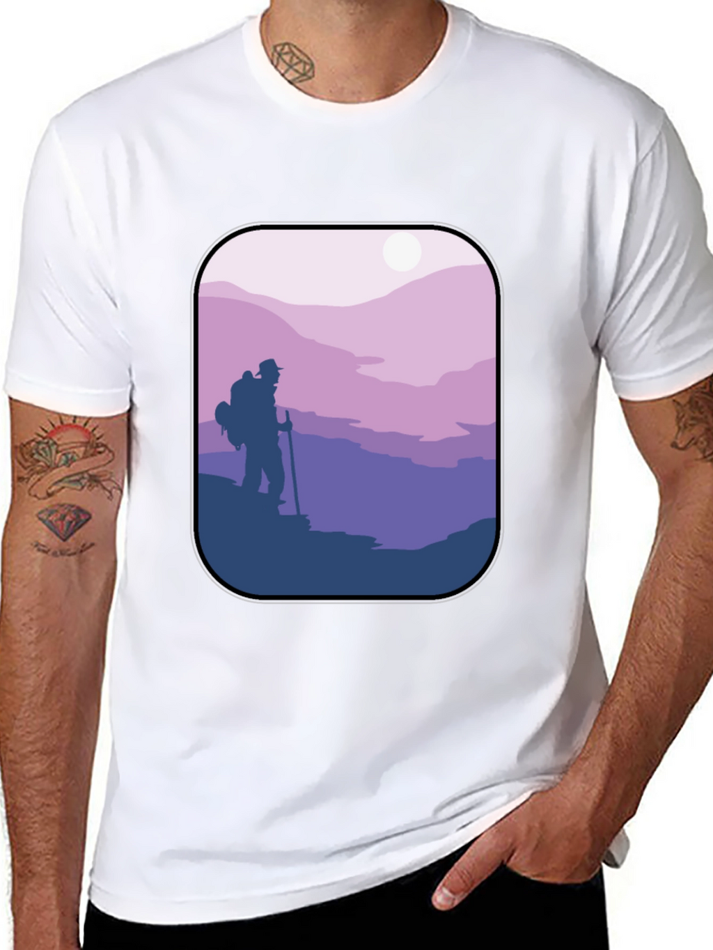 Hiking Adventure Graphic Tee - Black Cotton Comfort