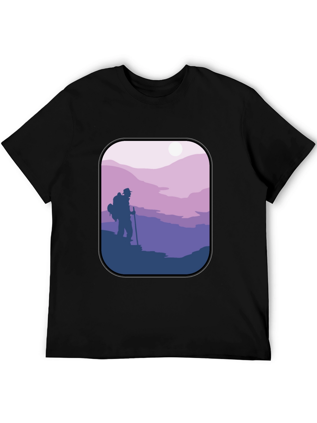 Hiking Adventure Graphic Tee - Black Cotton Comfort