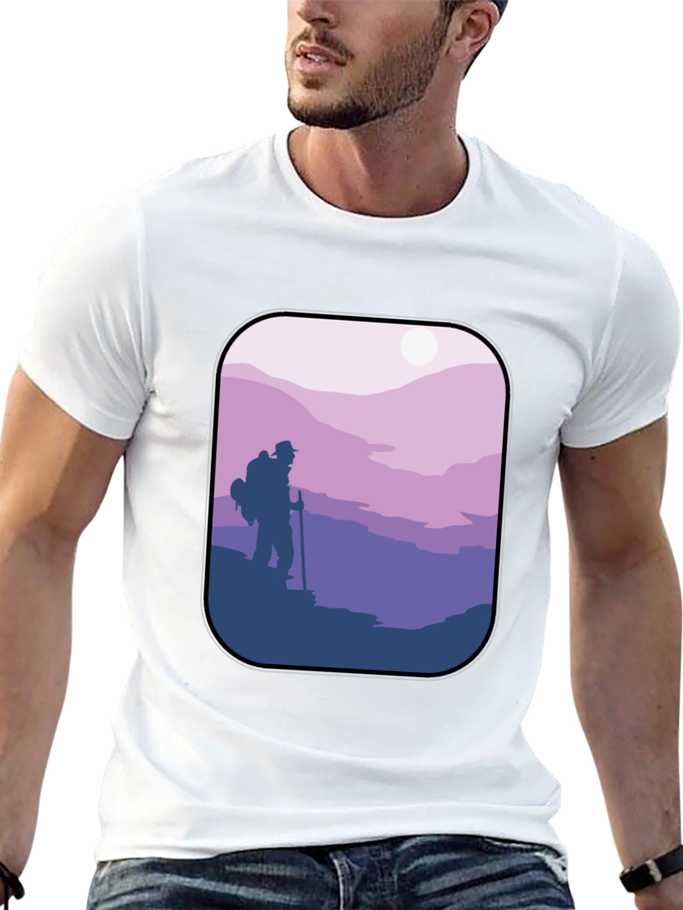 Hiking Adventure Graphic Tee - Black Cotton Comfort