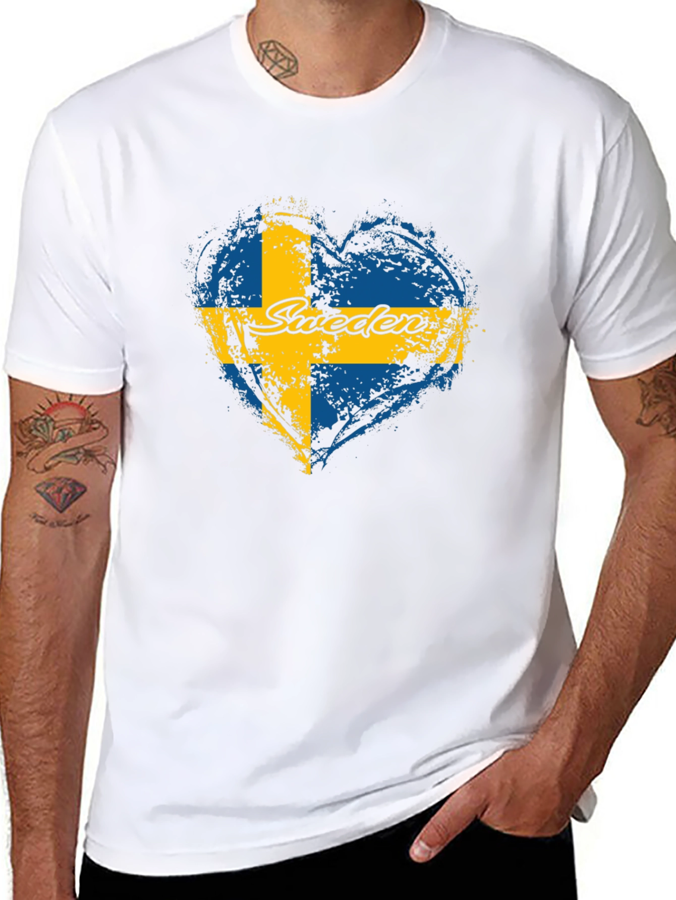 Sweden Flag Heart T-Shirt - Love Swedish Pride