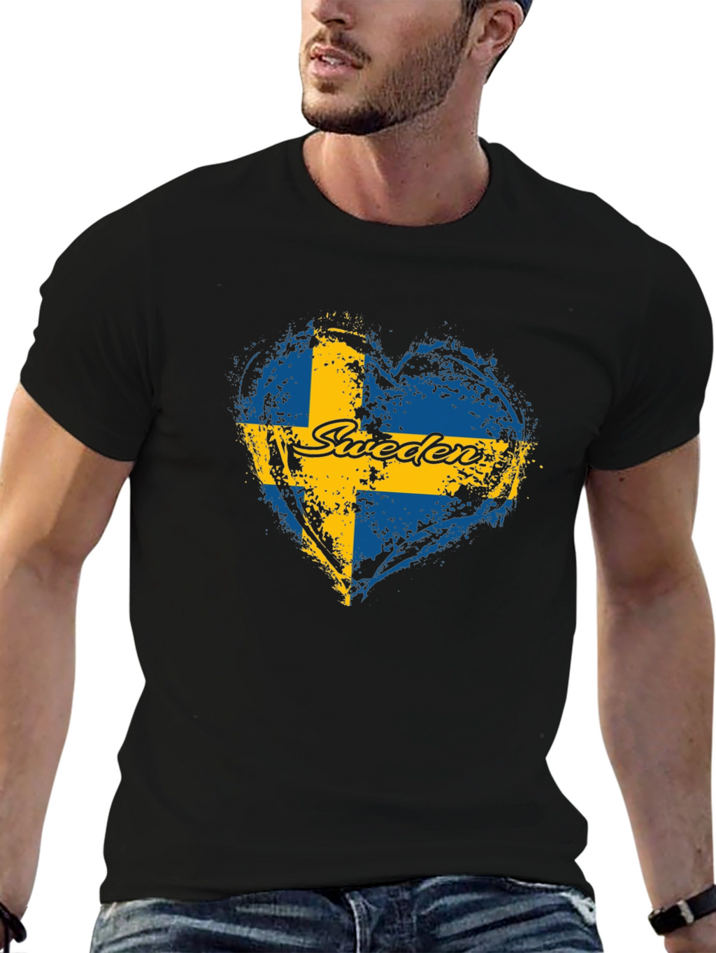Sweden Flag Heart T-Shirt - Love Swedish Pride