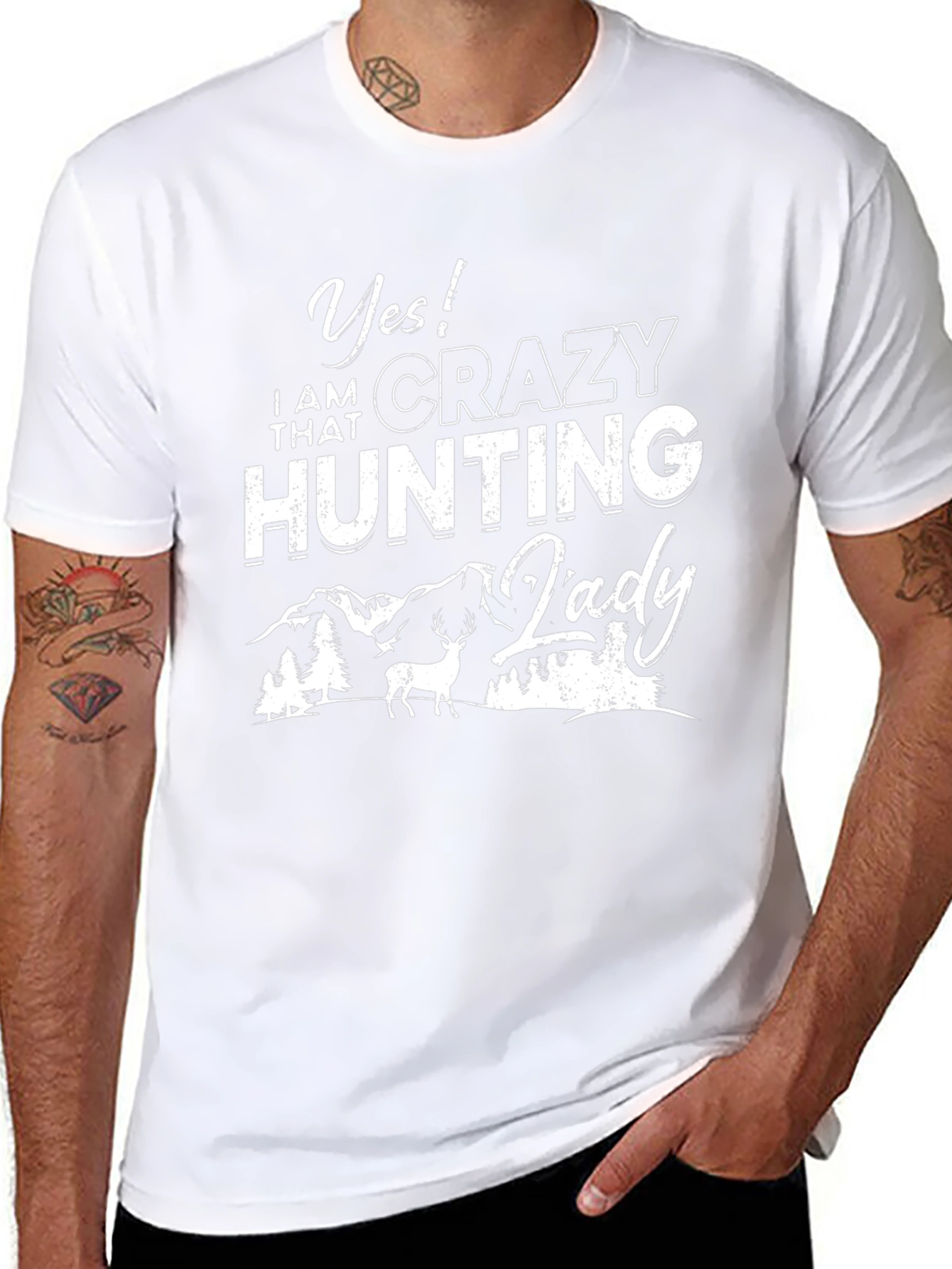 Crazy Hunting Lady Graphic Tee