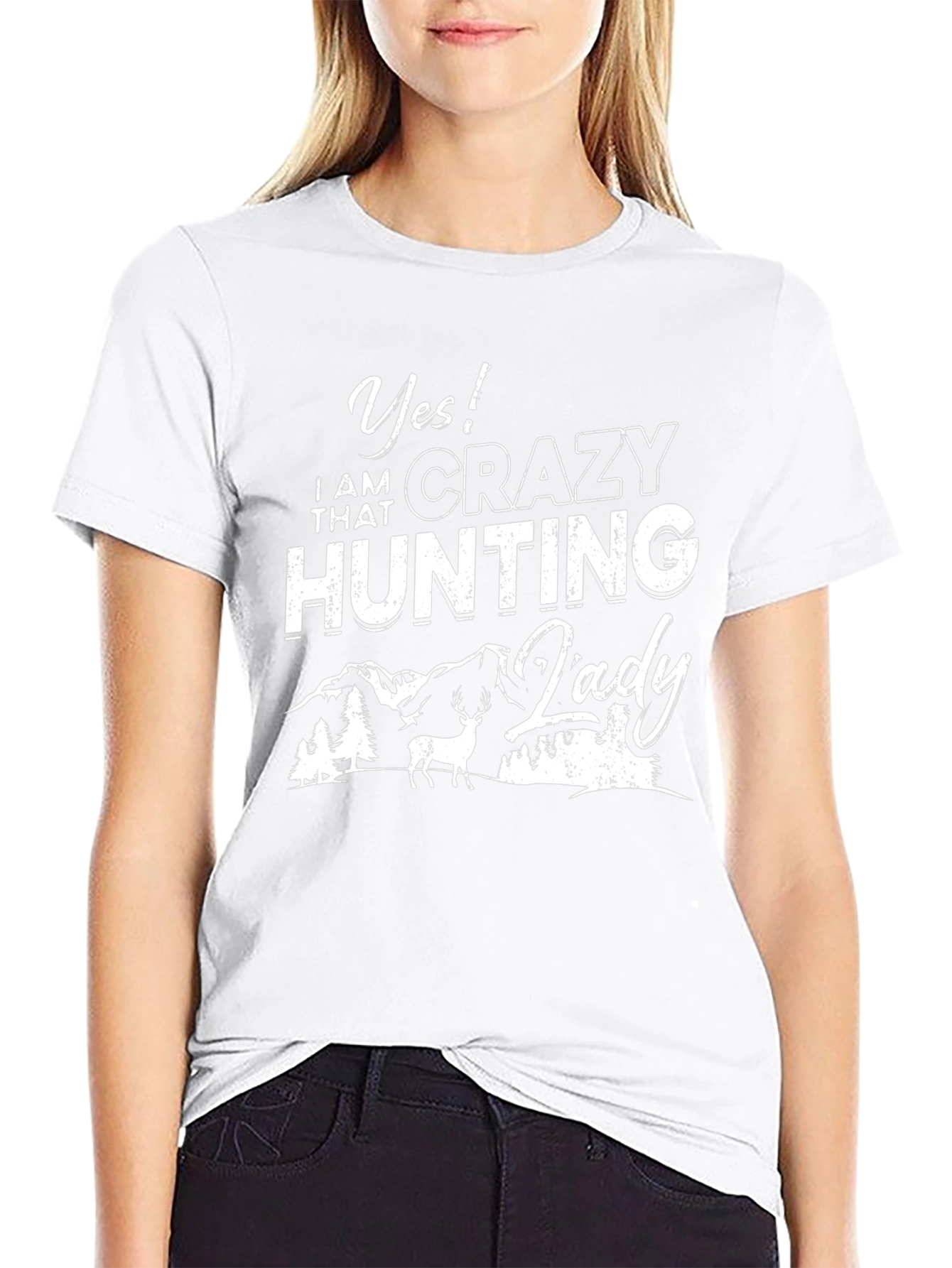 Crazy Hunting Lady Graphic Tee