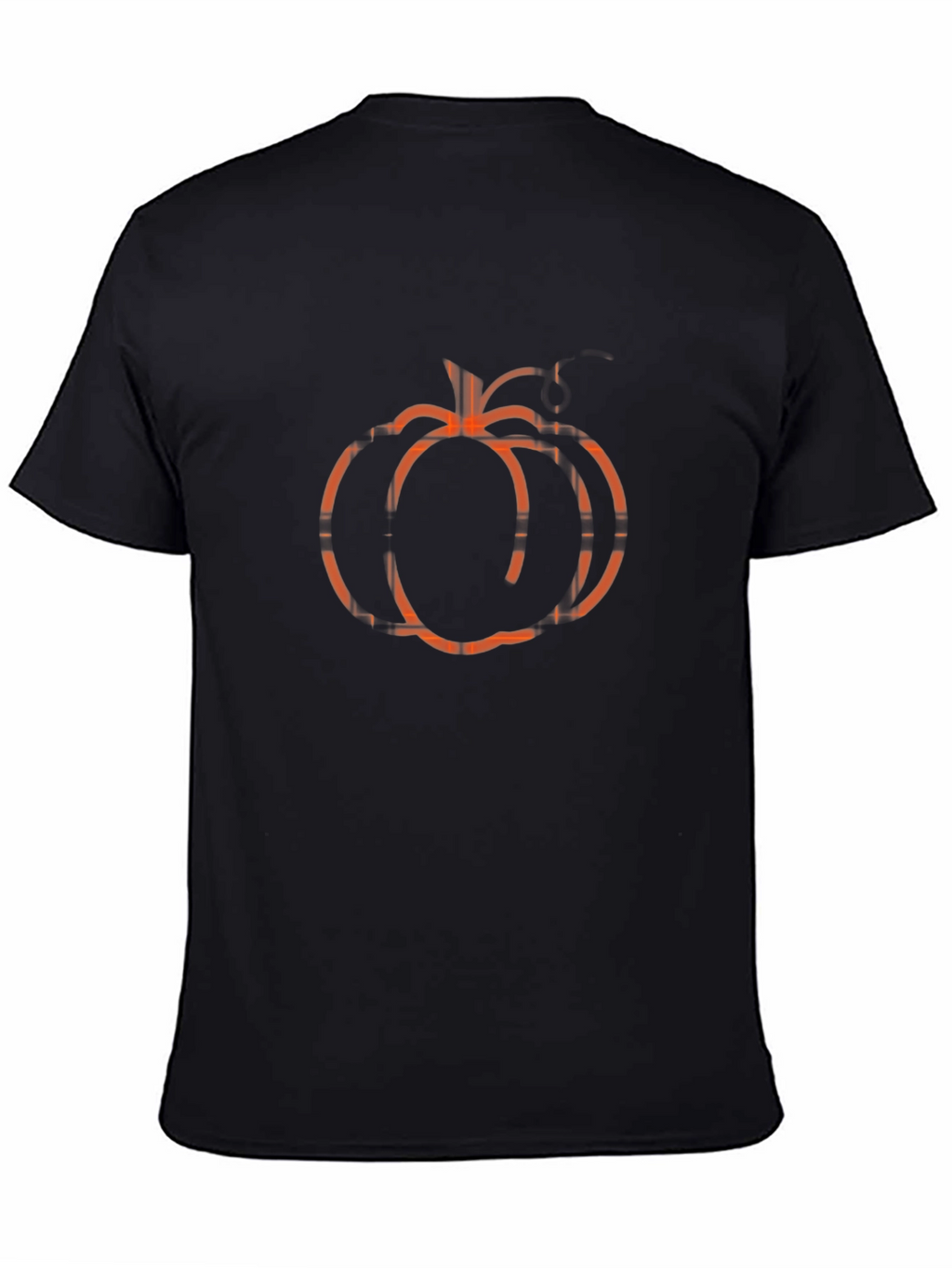 Pumpkin Plaid Graphic Tee - Black Cotton Blend