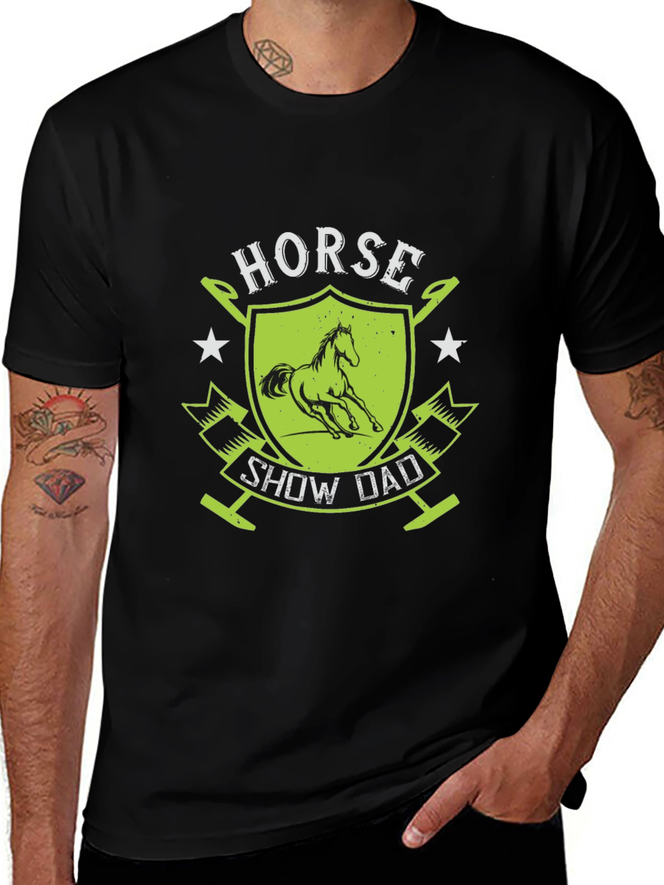 Horse Show Dad Graphic Tee - Equestrian Father T-Shirt