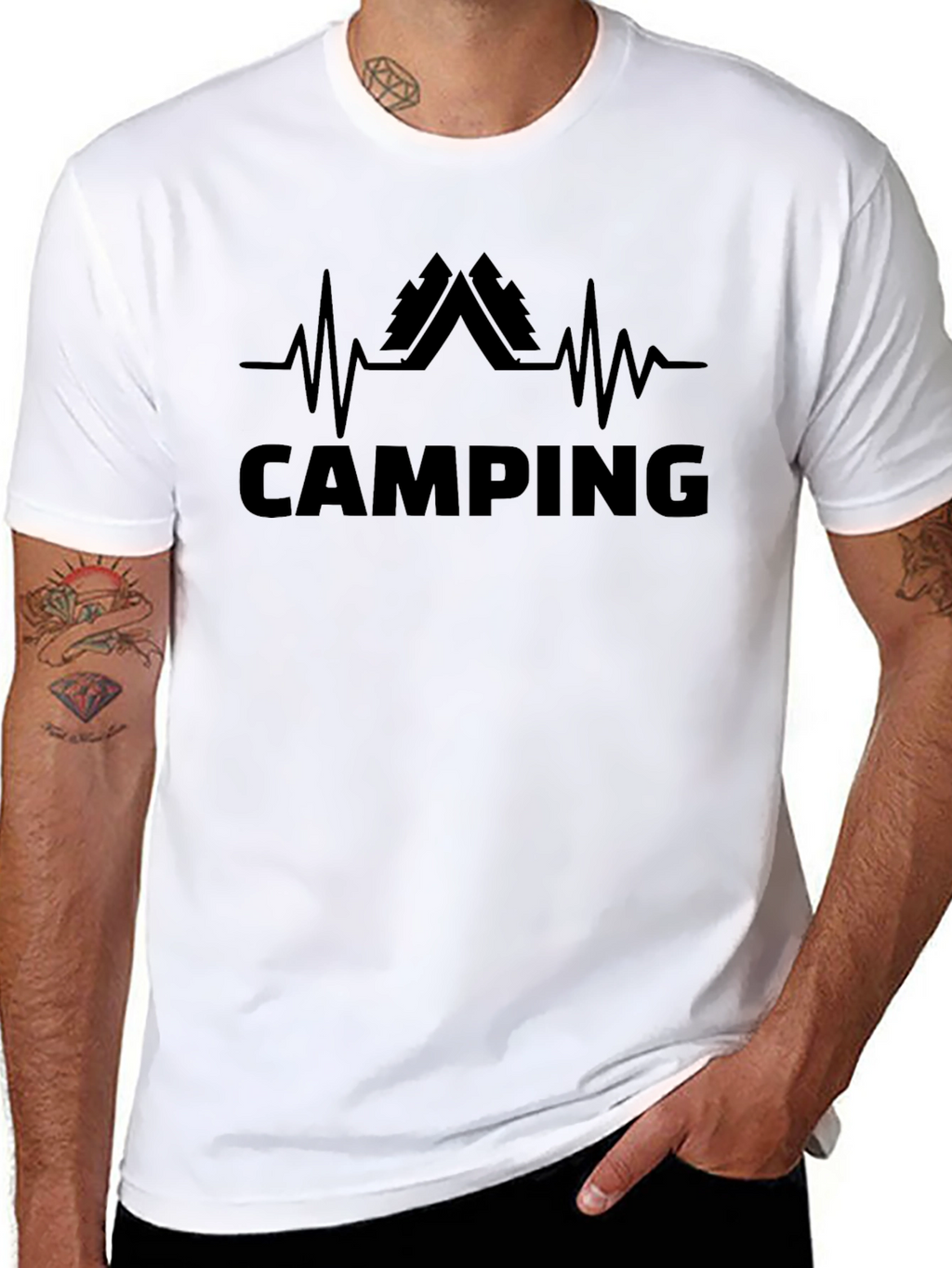 Camping Heartbeat T-Shirt - Nature Adventure Tee