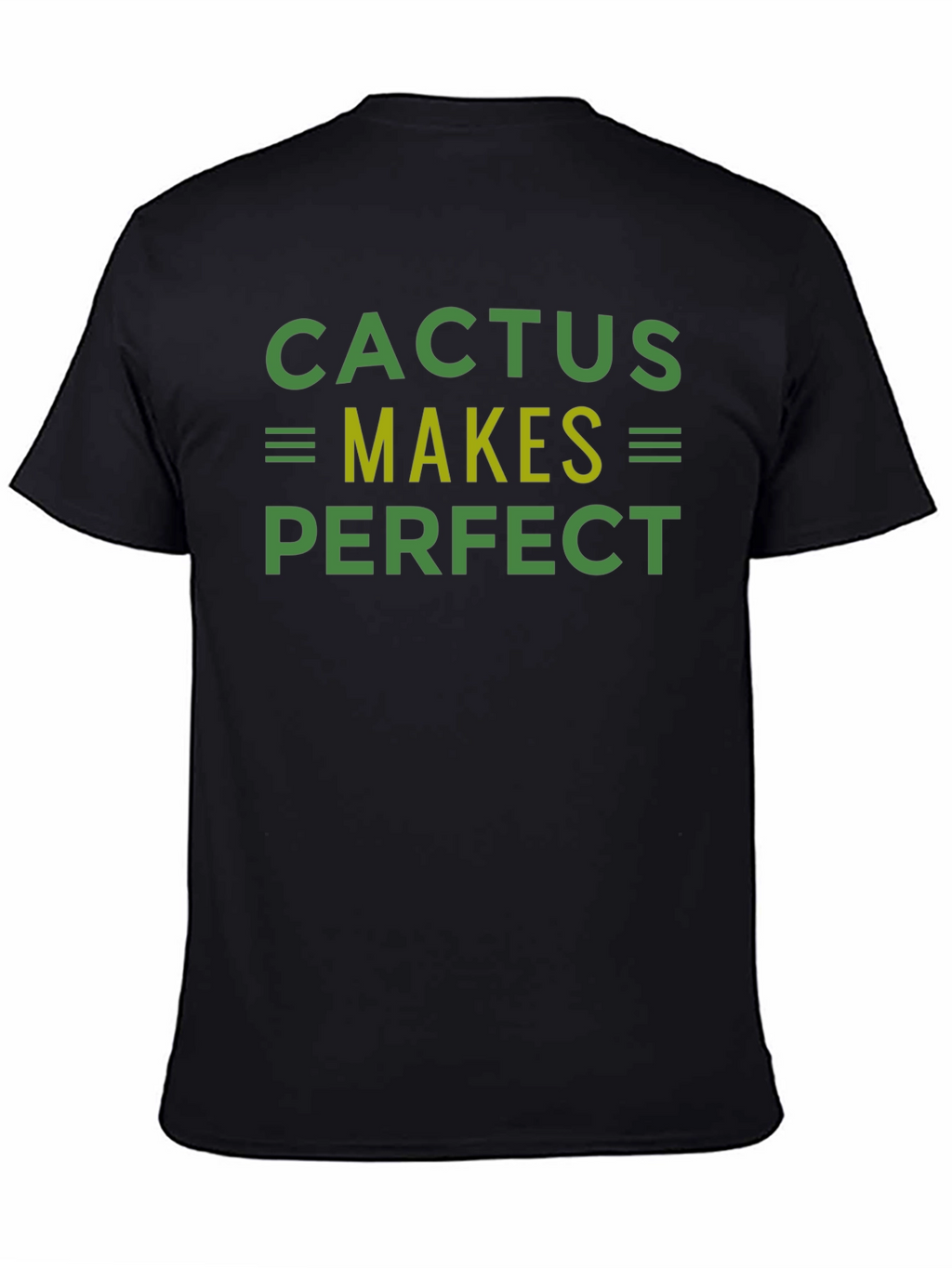 Cactus Makes Perfect Graphic Tee - Black Cotton T-Shirt
