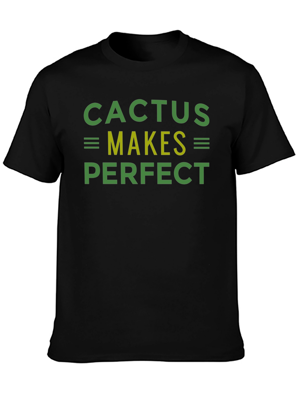 Cactus Makes Perfect Graphic Tee - Black Cotton T-Shirt