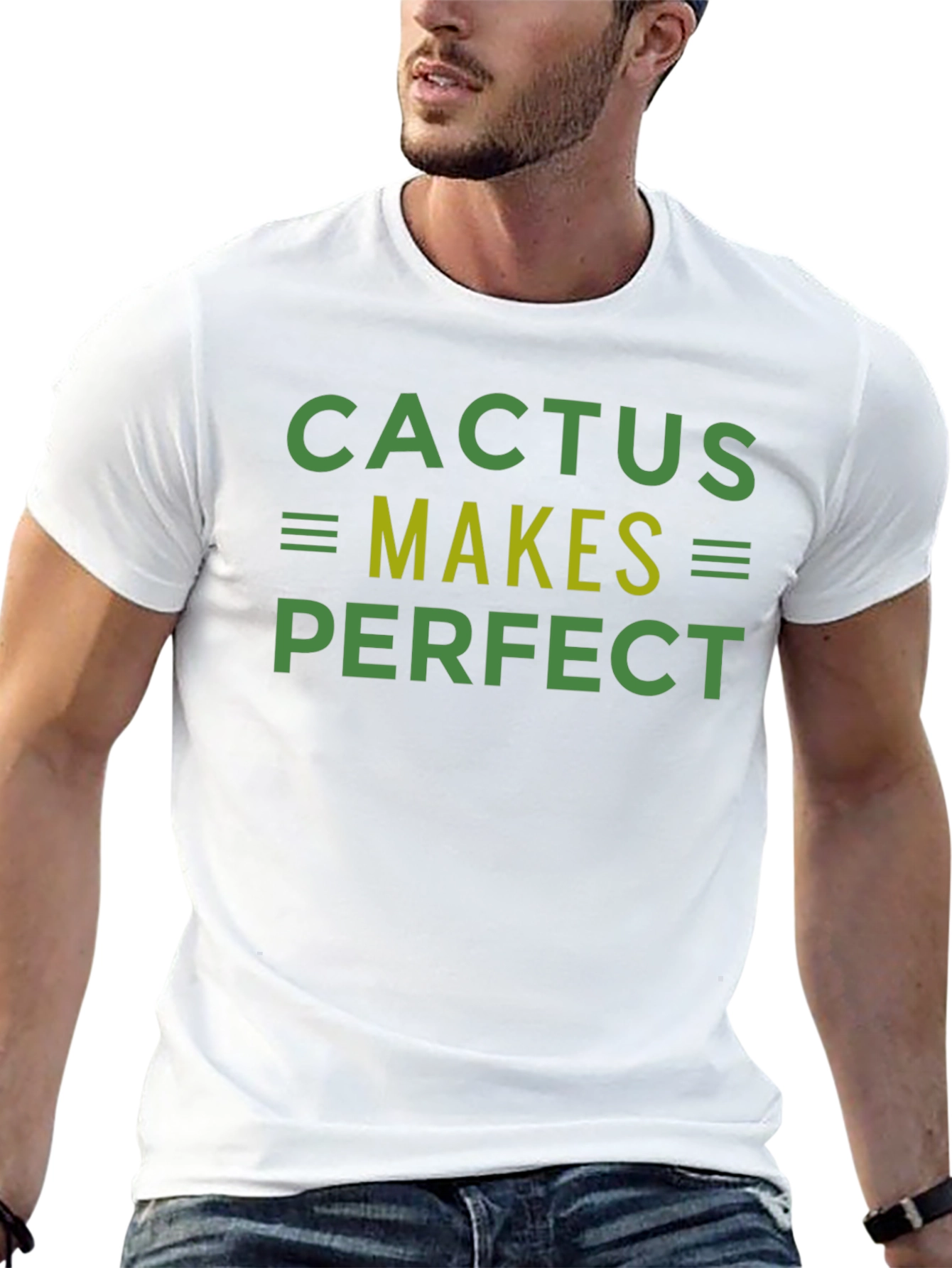 Cactus Makes Perfect Graphic Tee - Black Cotton T-Shirt