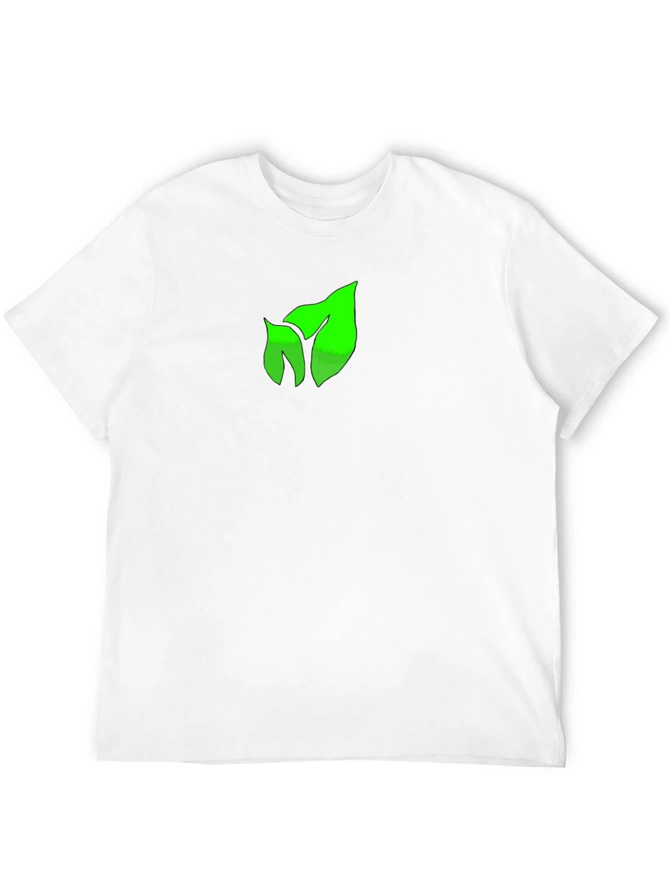 Green Leaf Graphic Black T-Shirt
