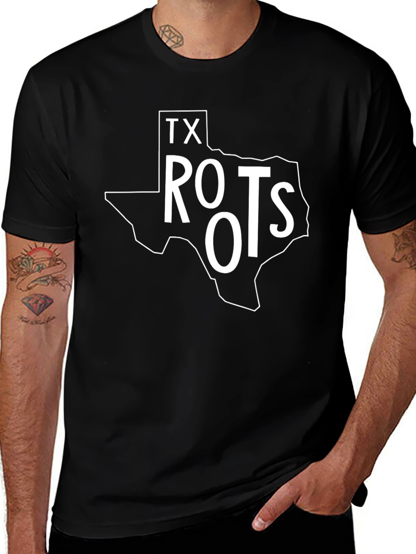 Texas Roots Graphic T-Shirt - Black