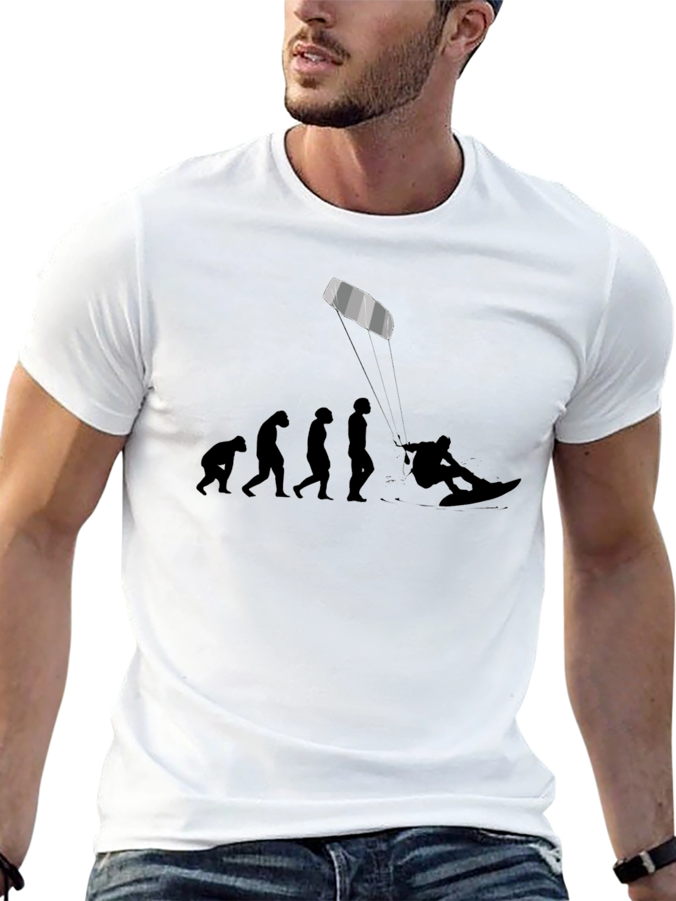 Evolution of Kiteboarding T-Shirt - Black Cotton Tee