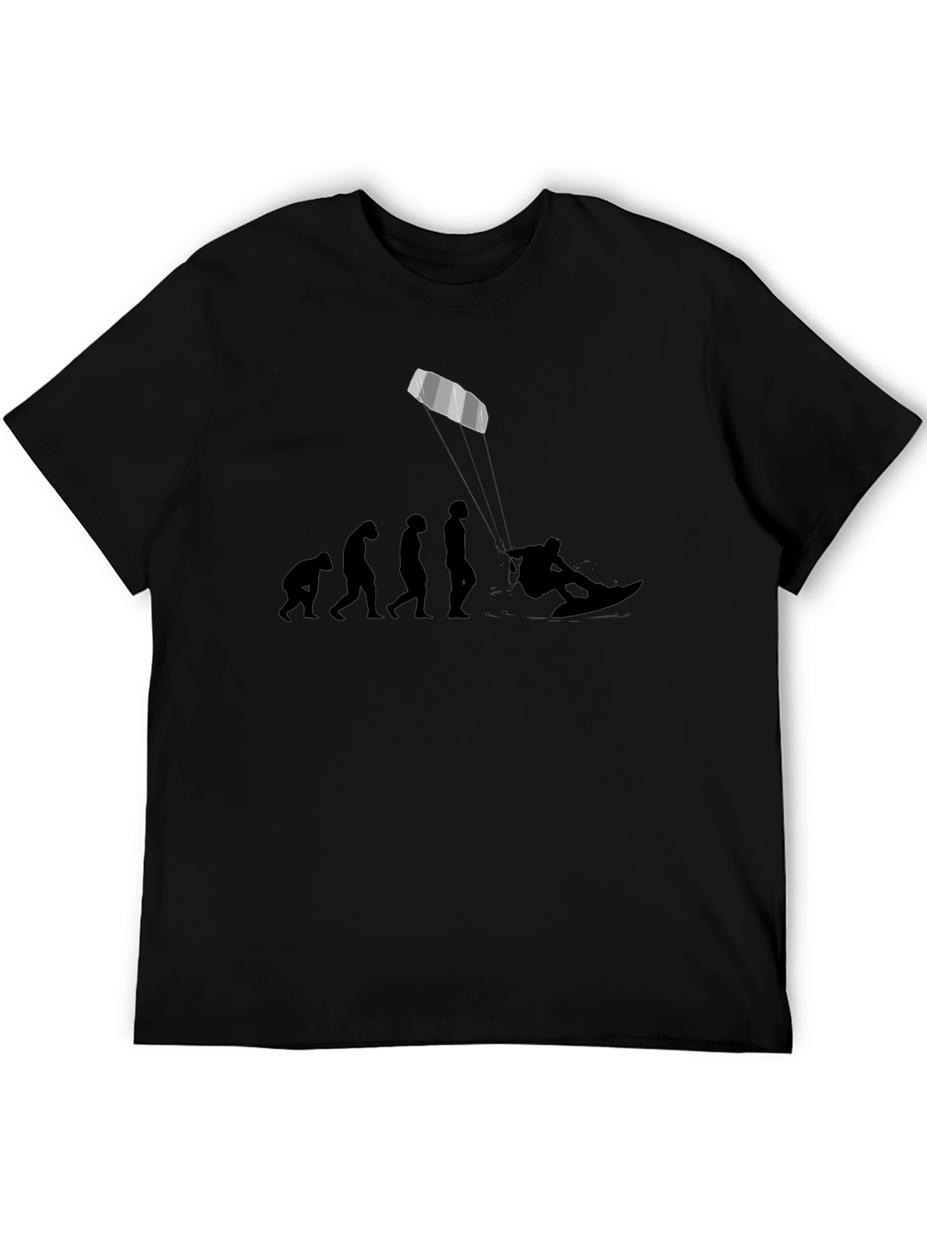 Evolution of Kiteboarding T-Shirt - Black Cotton Tee