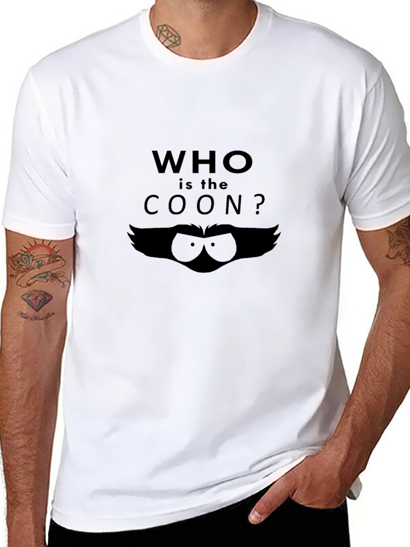 Who is the Coon? Graphic T-Shirt - Black