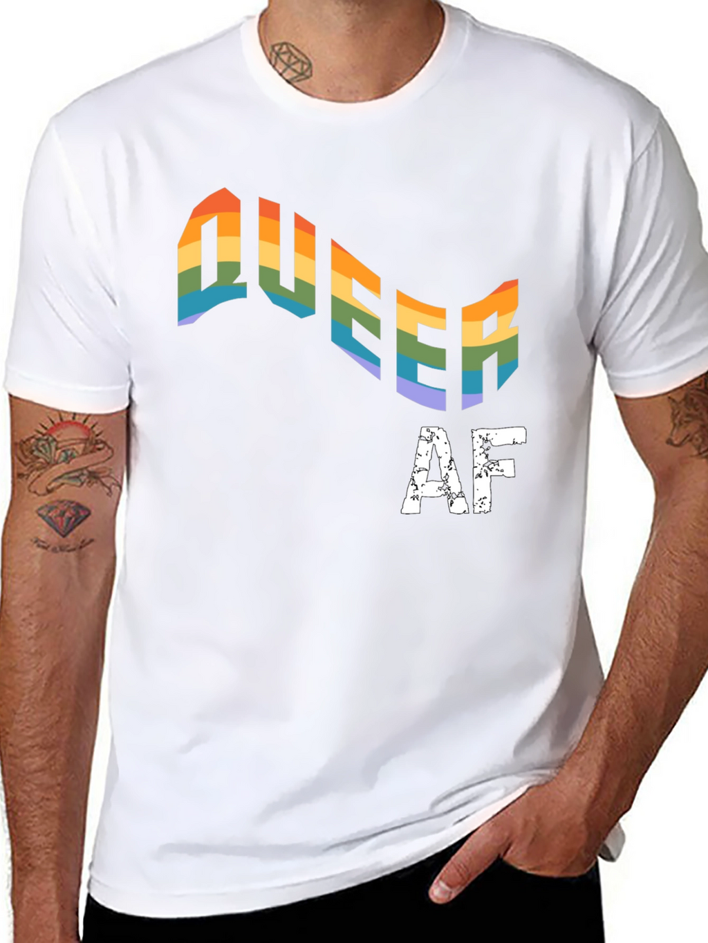 Queer AF Rainbow Pride T-Shirt