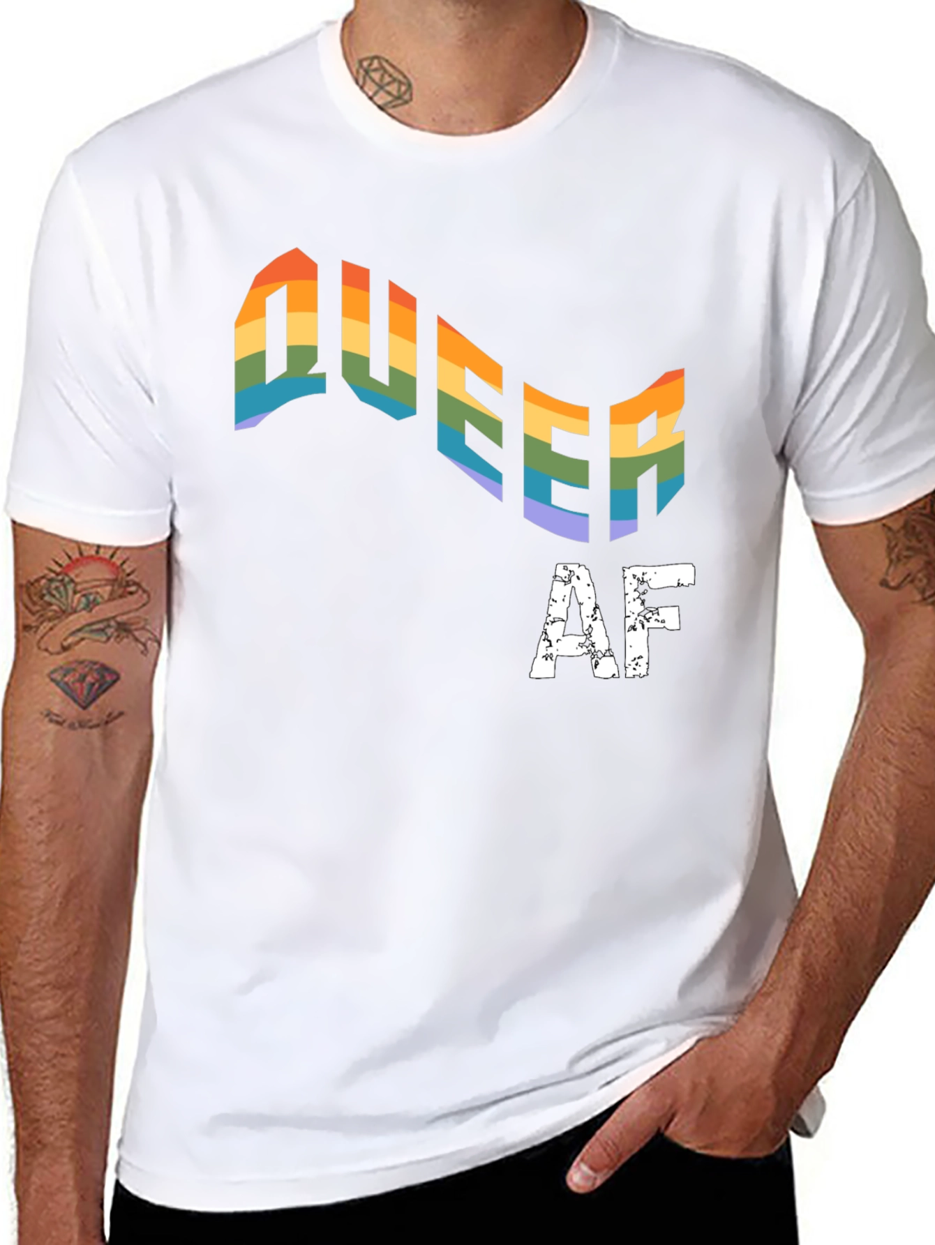 Queer AF Rainbow Pride T-Shirt