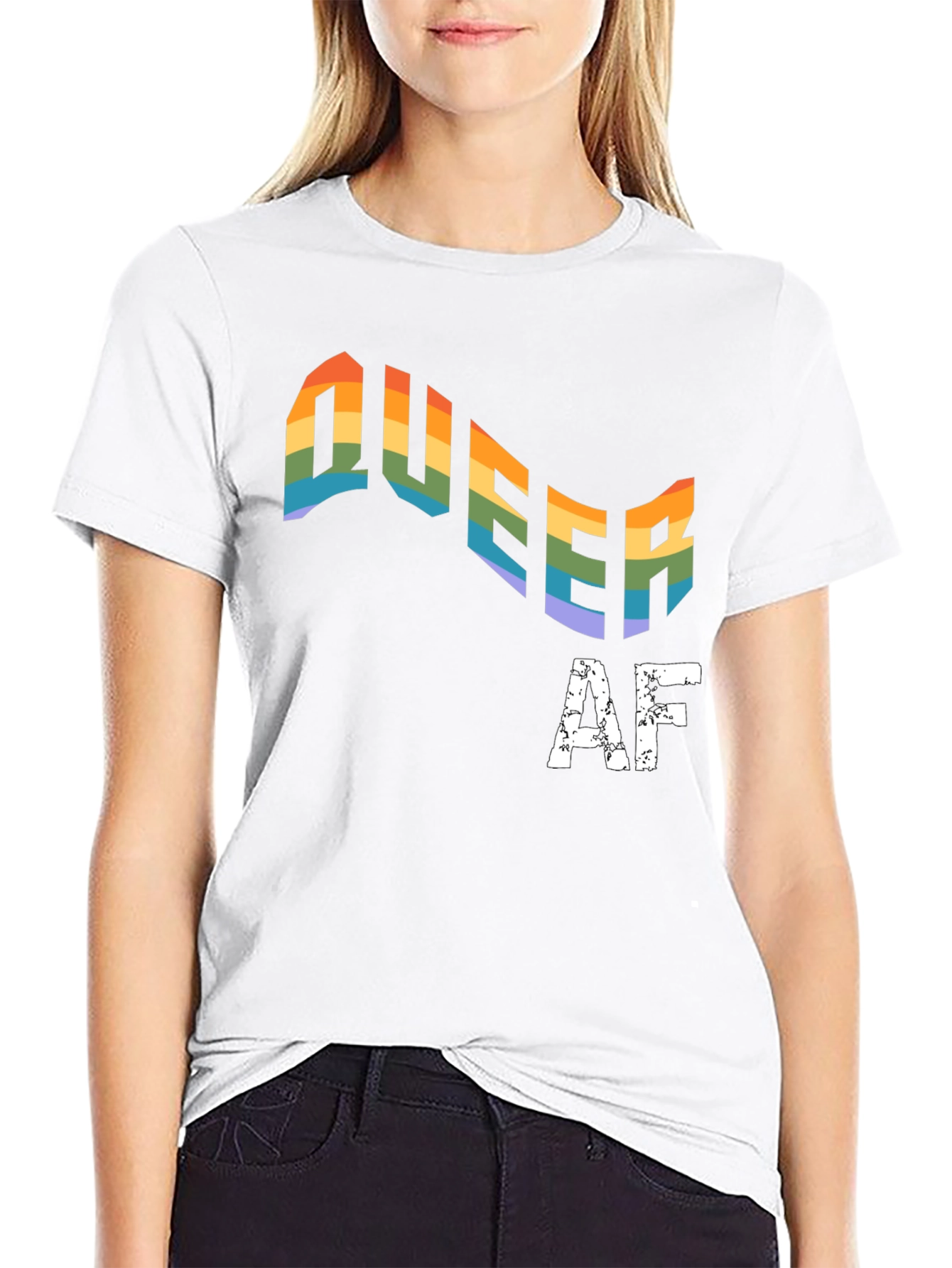 Queer AF Rainbow Pride T-Shirt