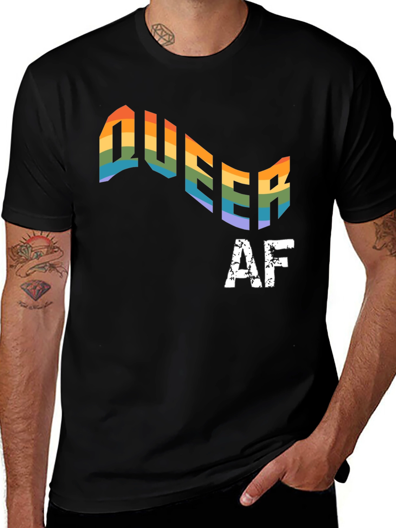 Queer AF Rainbow Pride T-Shirt