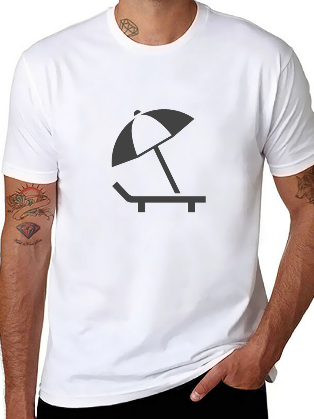 Beach Vibes T-Shirt - Umbrella Lounger Graphic Tee