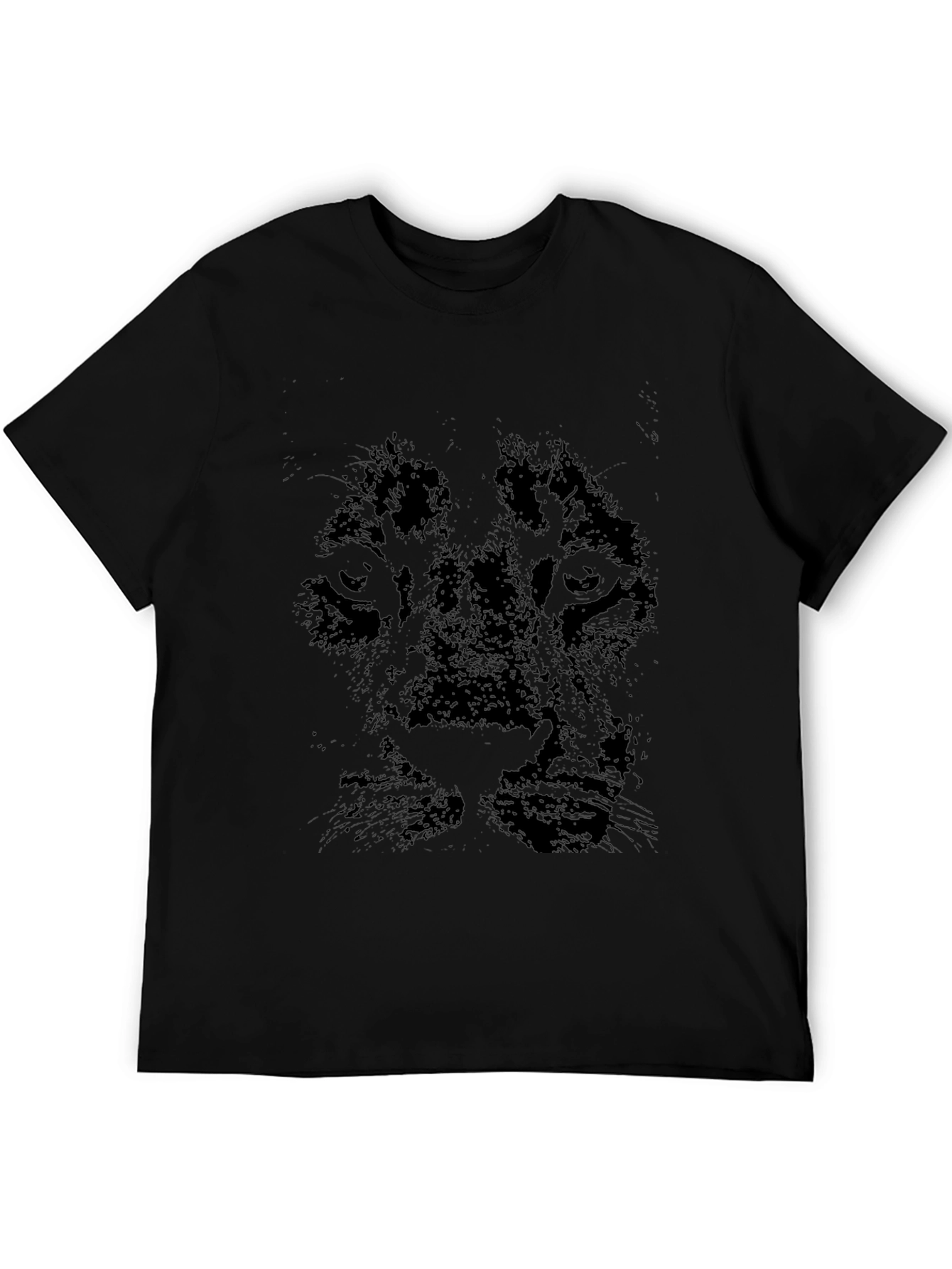 Black Lion Graphic Tee - Mens Casual Crew Neck T-Shirt
