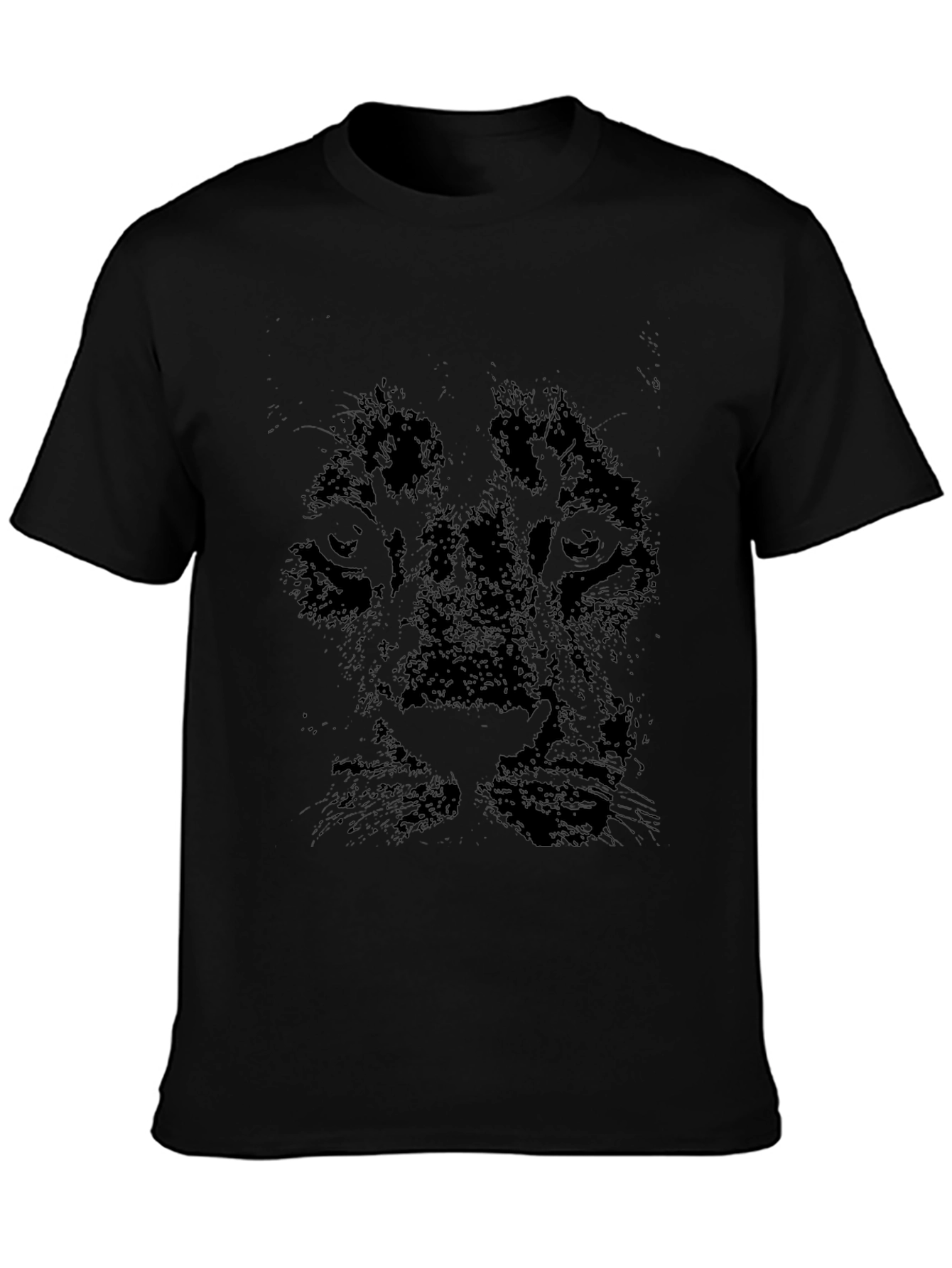 Black Lion Graphic Tee - Mens Casual Crew Neck T-Shirt