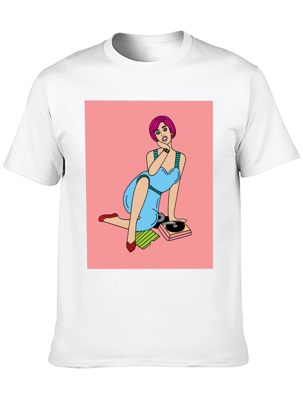Retro Pop Art Graphic Tee - Vinyl Vibes