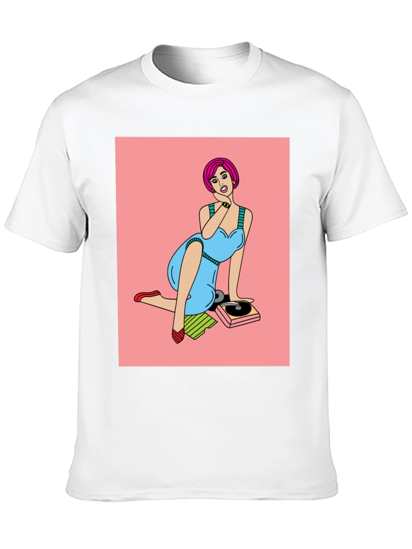 Retro Pop Art Graphic Tee - Vinyl Vibes