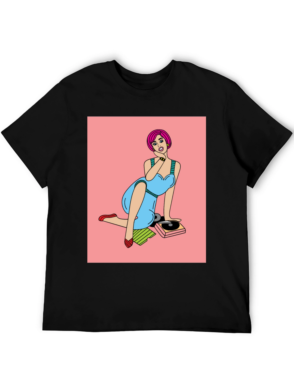 Retro Pop Art Graphic Tee - Vinyl Vibes