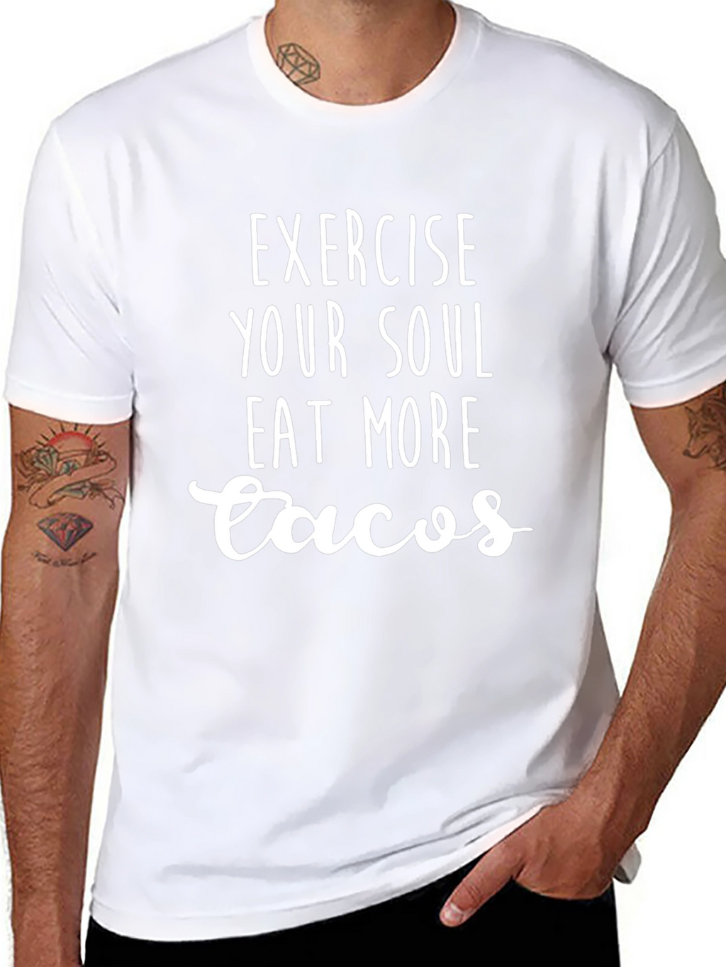 Exercise Your Soul Eat More Tacos Graphic Tee