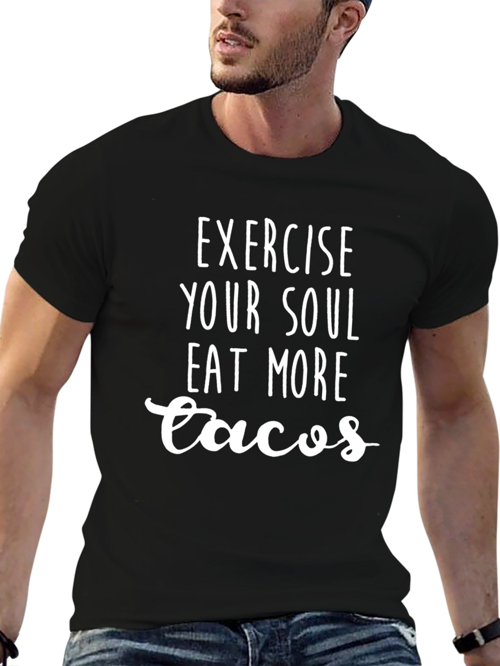 Exercise Your Soul Eat More Tacos Graphic Tee