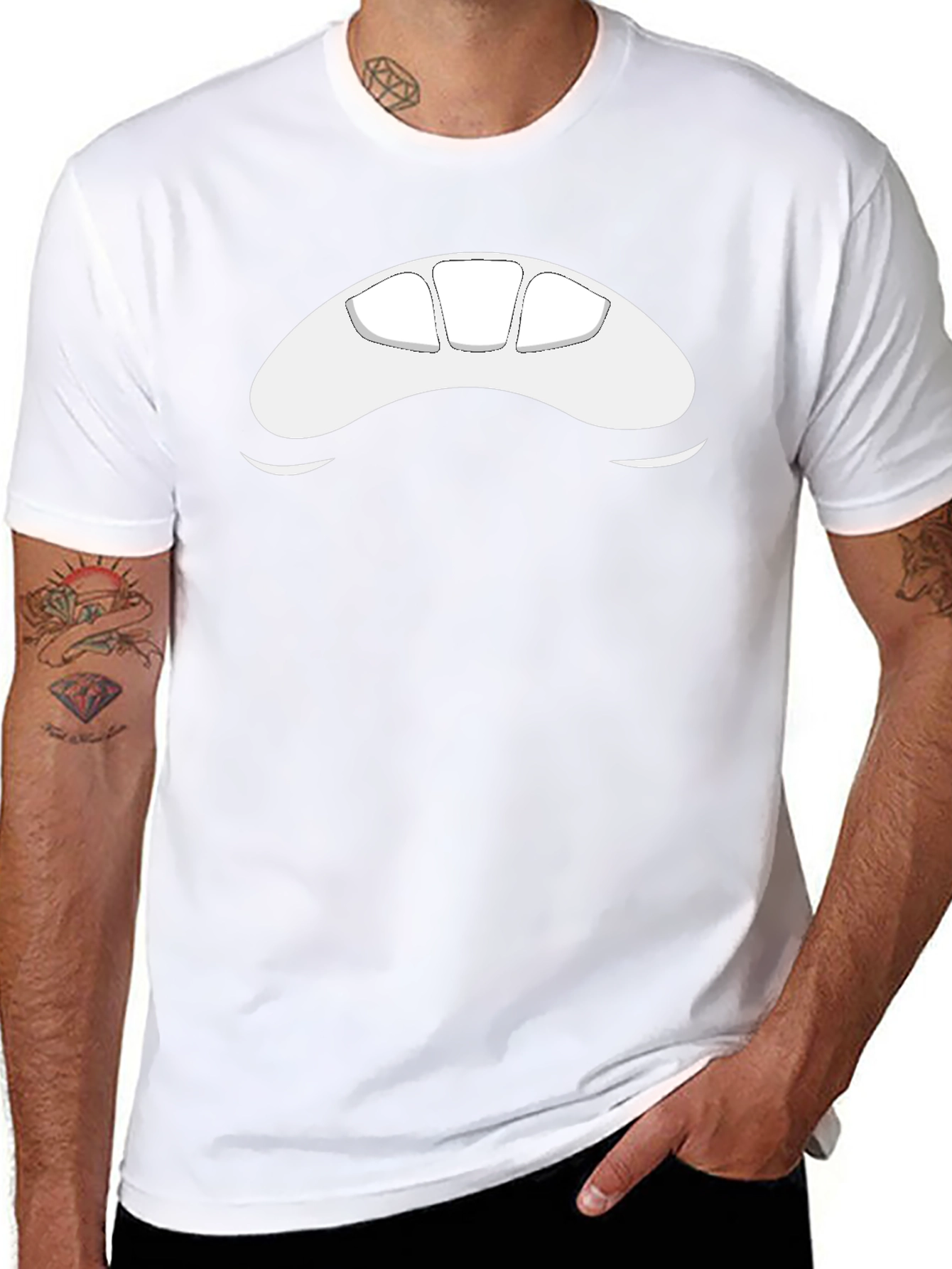 Abstract Face Black T-Shirt
