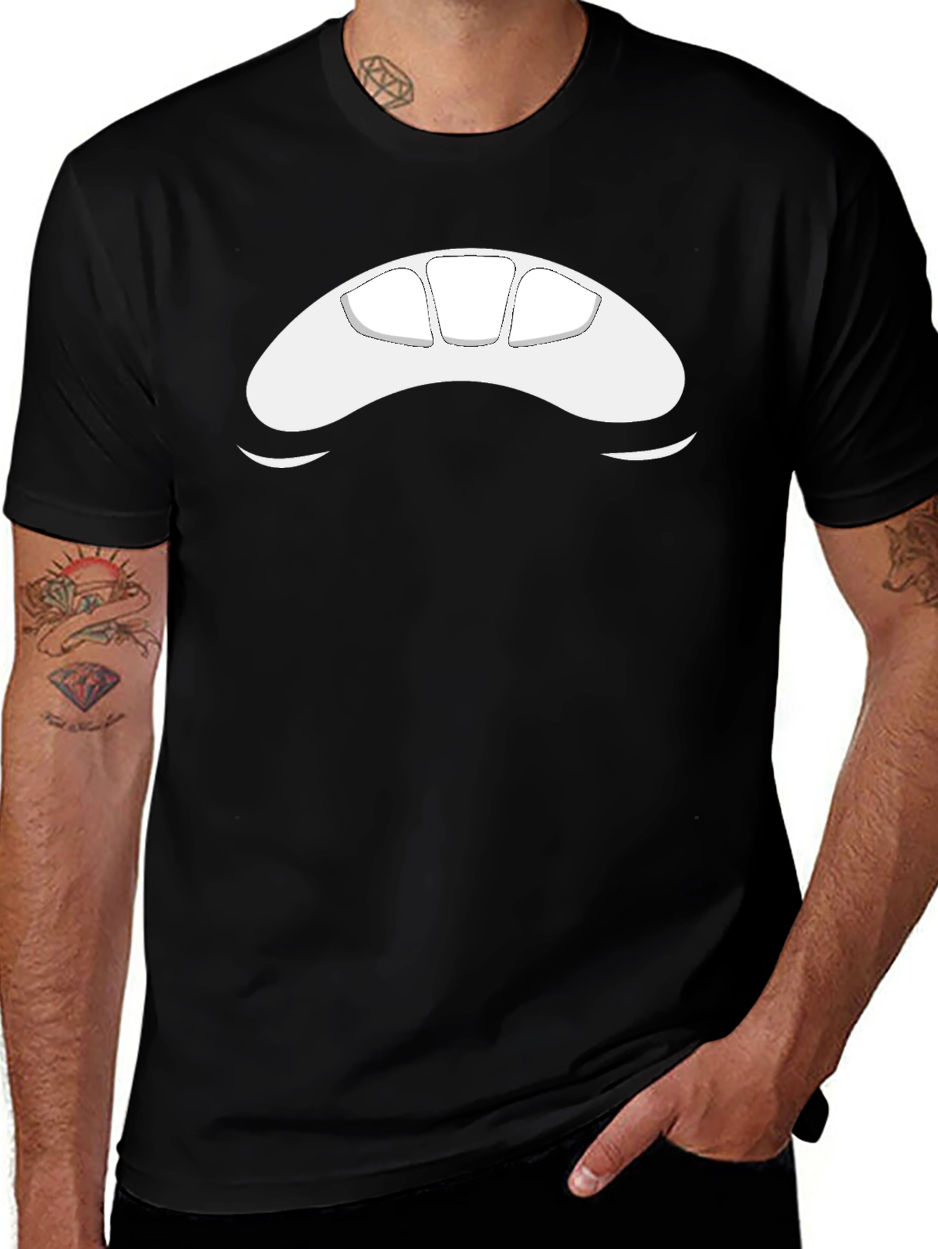 Abstract Face Black T-Shirt