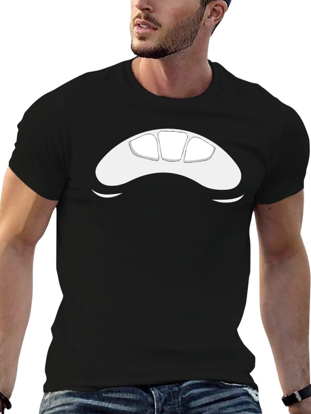 Abstract Face Black T-Shirt