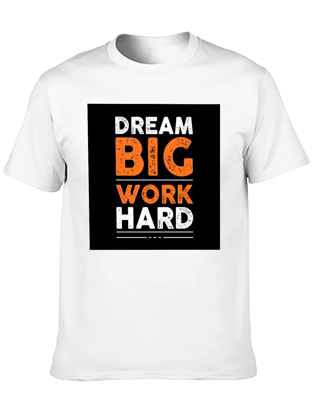 Dream Big Work Hard Graphic Print Black T-Shirt
