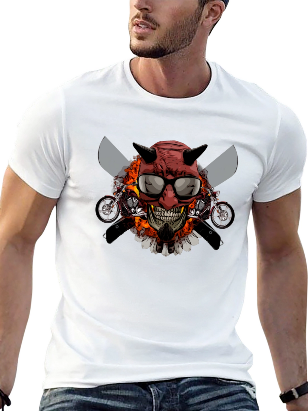 Devil Skull Motorcycle T-Shirt