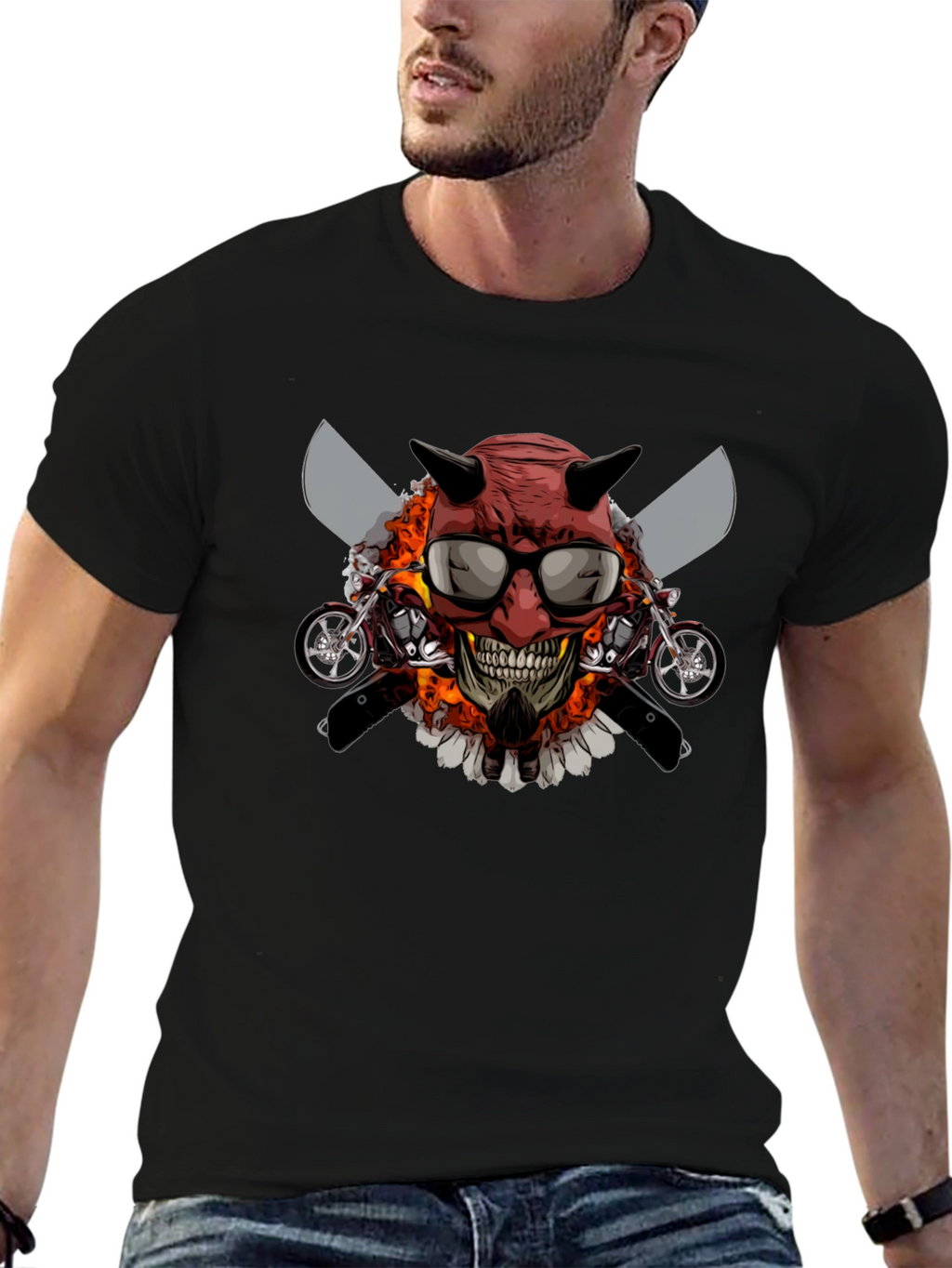 Devil Skull Motorcycle T-Shirt