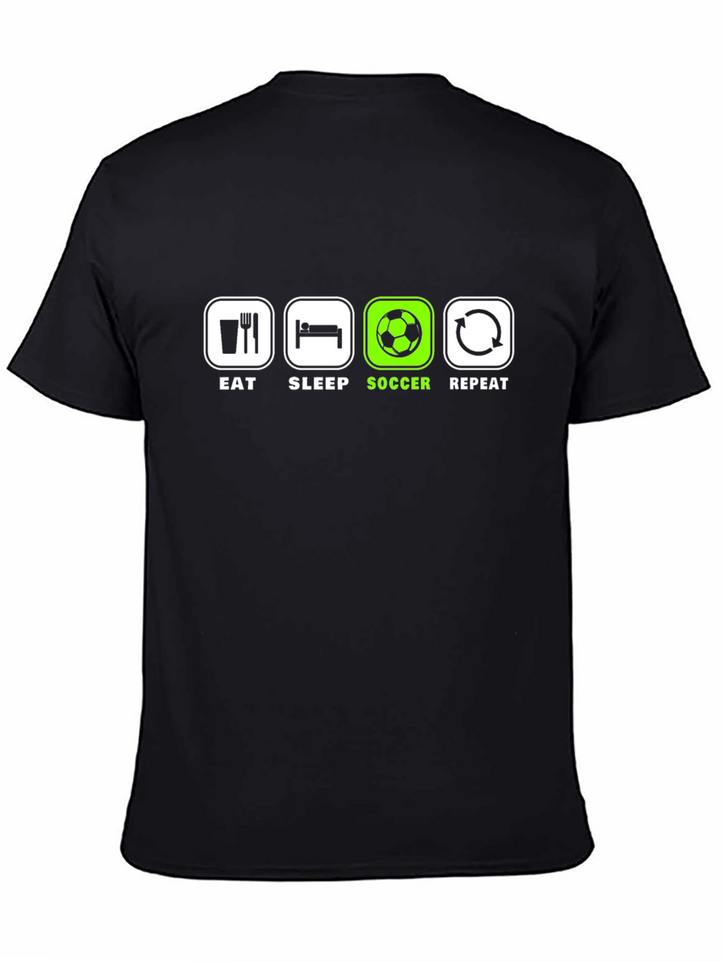 Eat Sleep Soccer Repeat T-Shirt - Black Graphic Tee
