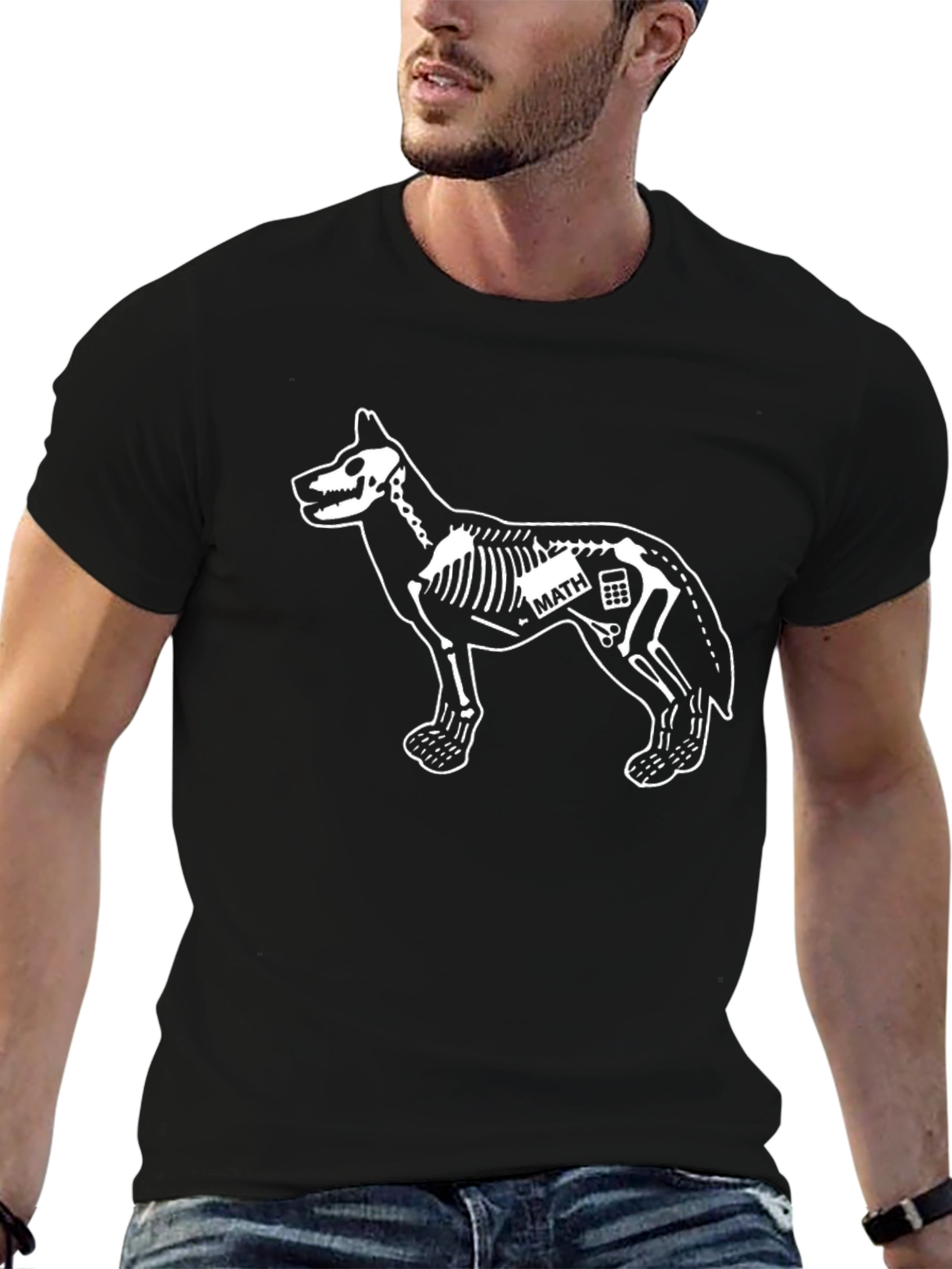 Dog Skeleton Math Graphic T-Shirt