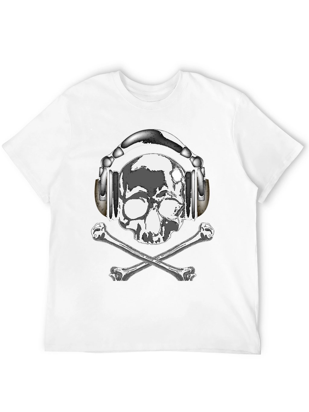 Skull with Headphones Graphic Tee - Rocker Style