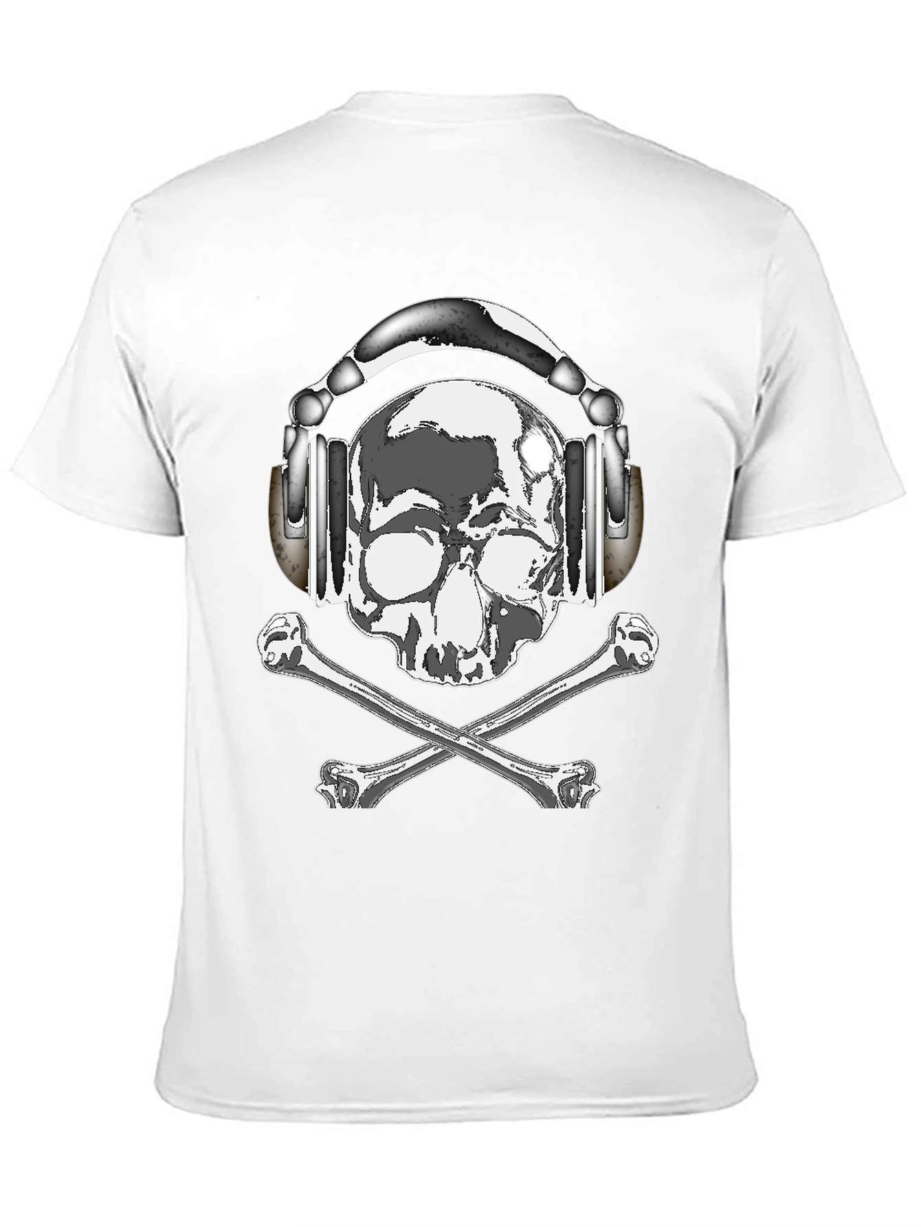 Skull with Headphones Graphic Tee - Rocker Style