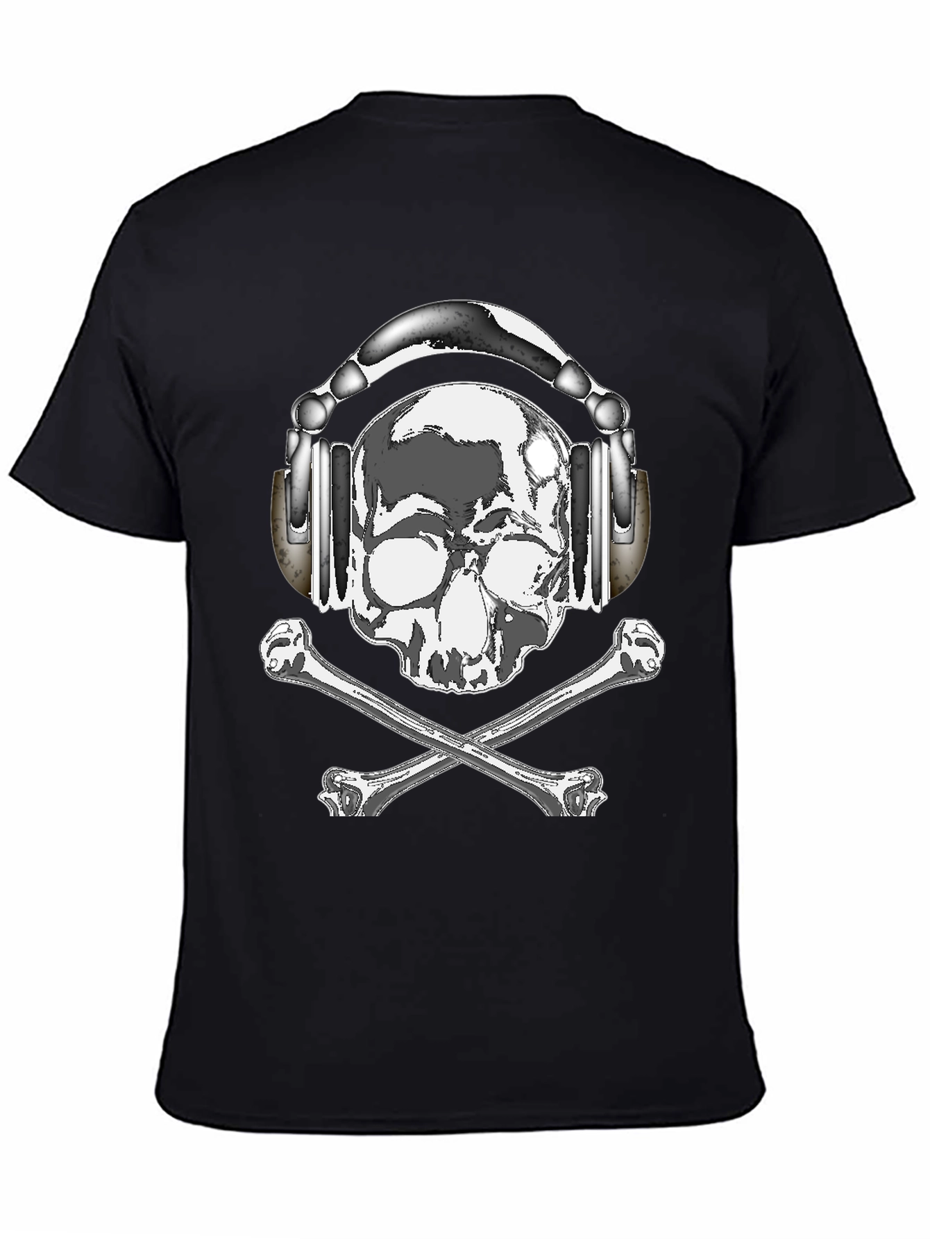 Skull with Headphones Graphic Tee - Rocker Style