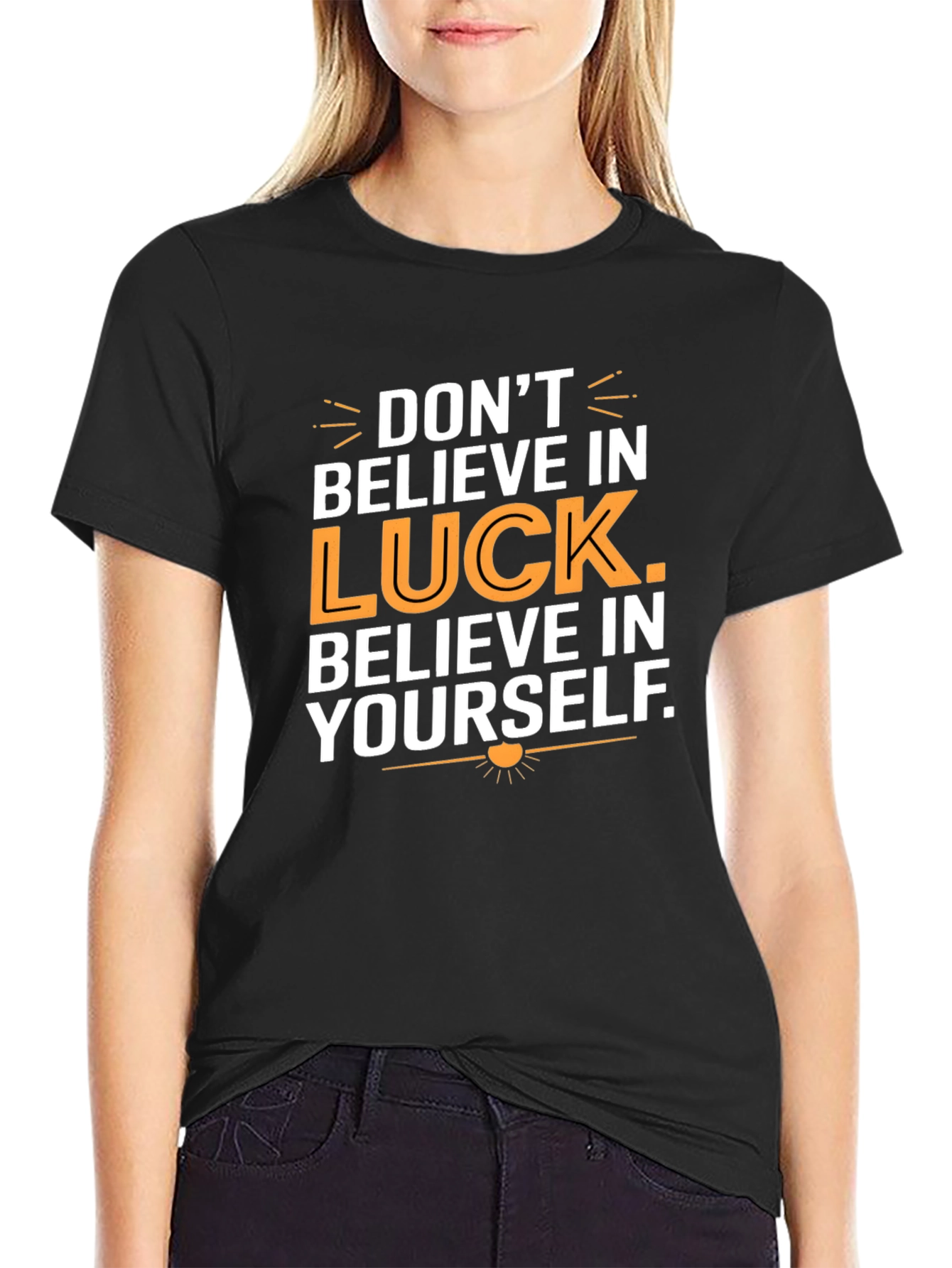 Believe In Yourself Graphic Tee - Motivational Black T-Shirt